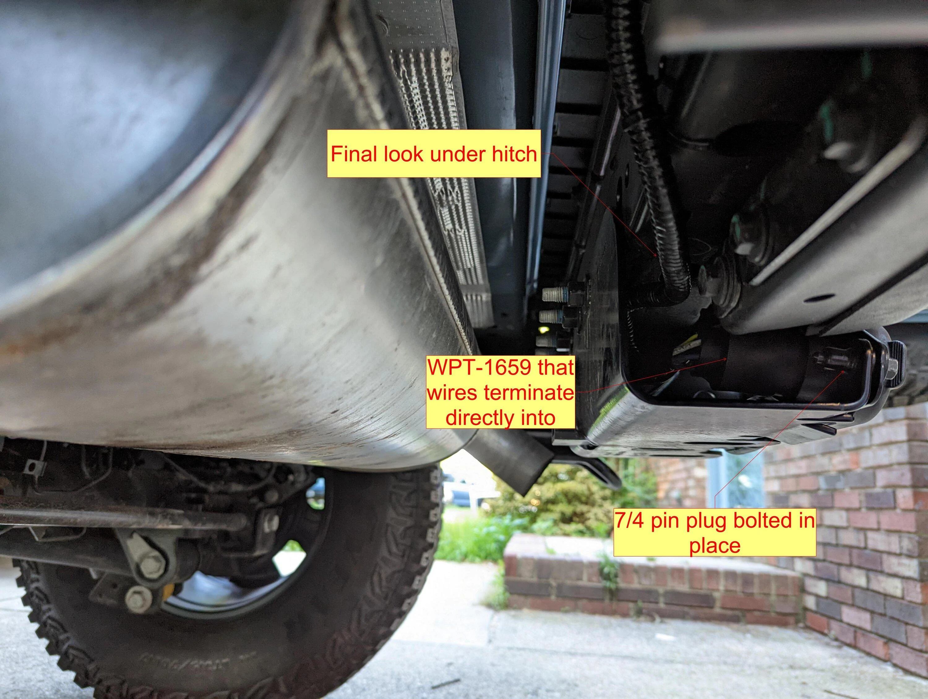 Look under hitch with completed Terminations.jpg