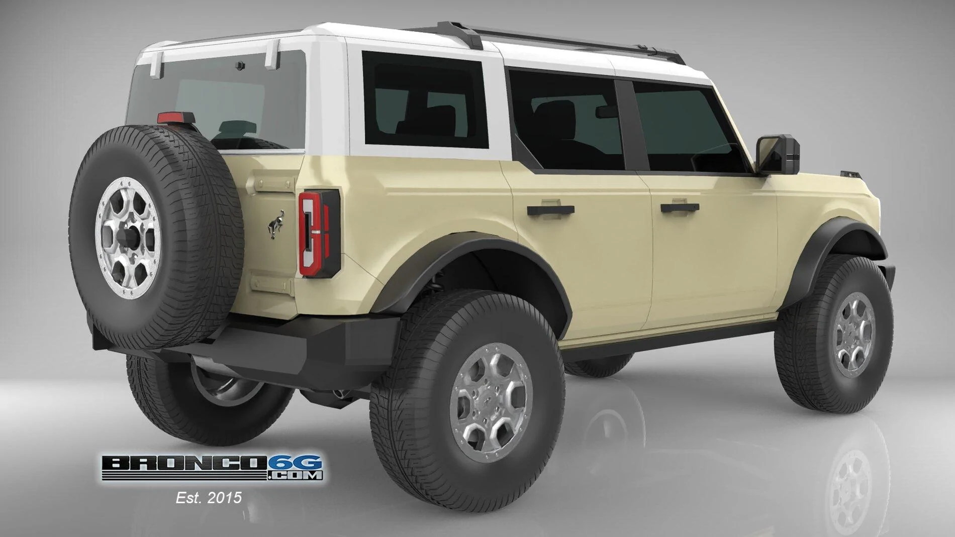 Ford Bronco 4 Door Bronco Colors 3D Model Visualized BK-Cream-Wh