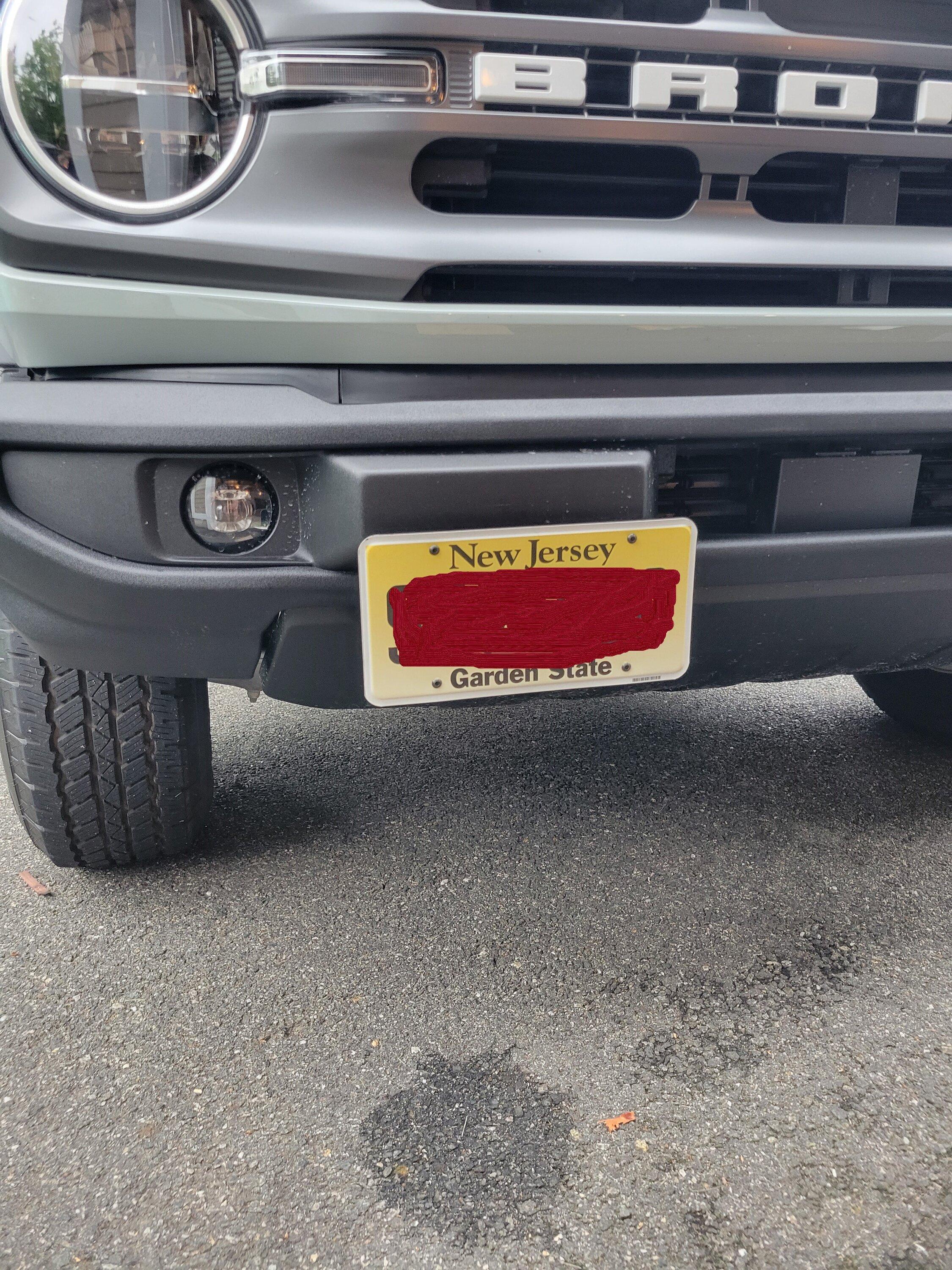 Ford Bronco Front license plate situation license plate bracket