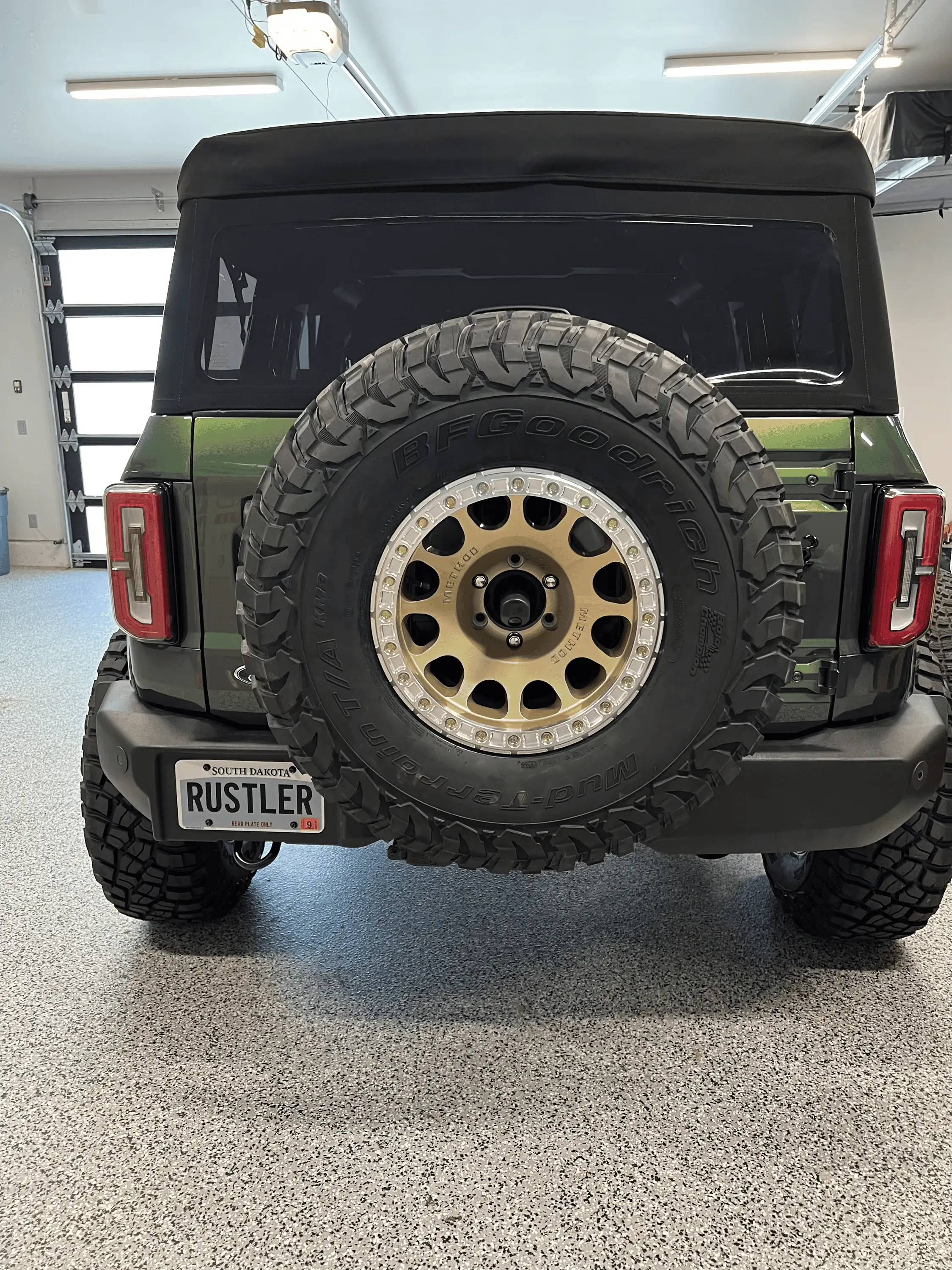 Ford Bronco Eruption Green Build: Method 105 Beadlock Gold Wheels and 37x12.5 BFG KM3 Tires + Adv Fiberglass Fenders and Hood tempImagerEmbUr