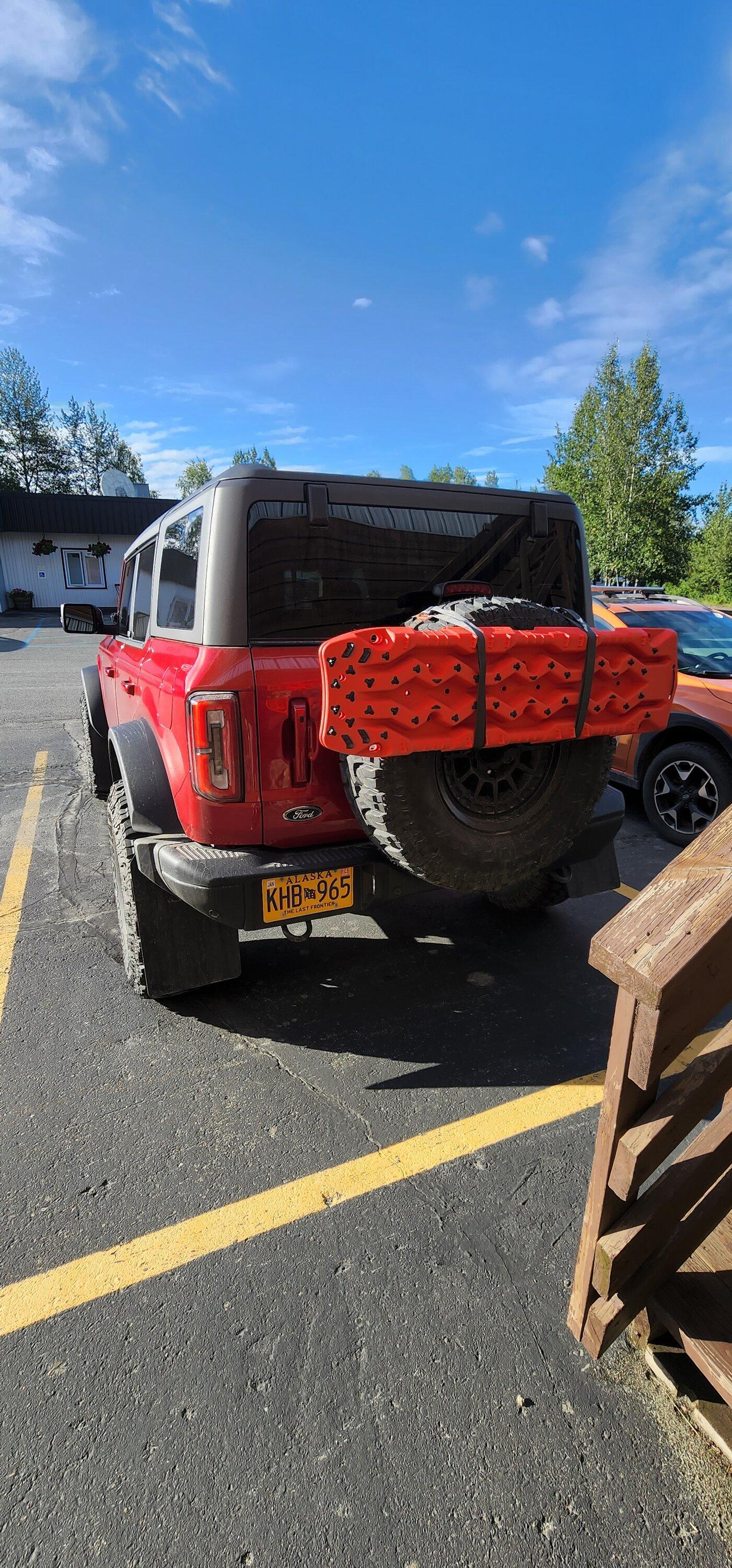 Ford Bronco Maxtrax mounting options with a soft top Bronco 20220802_085949