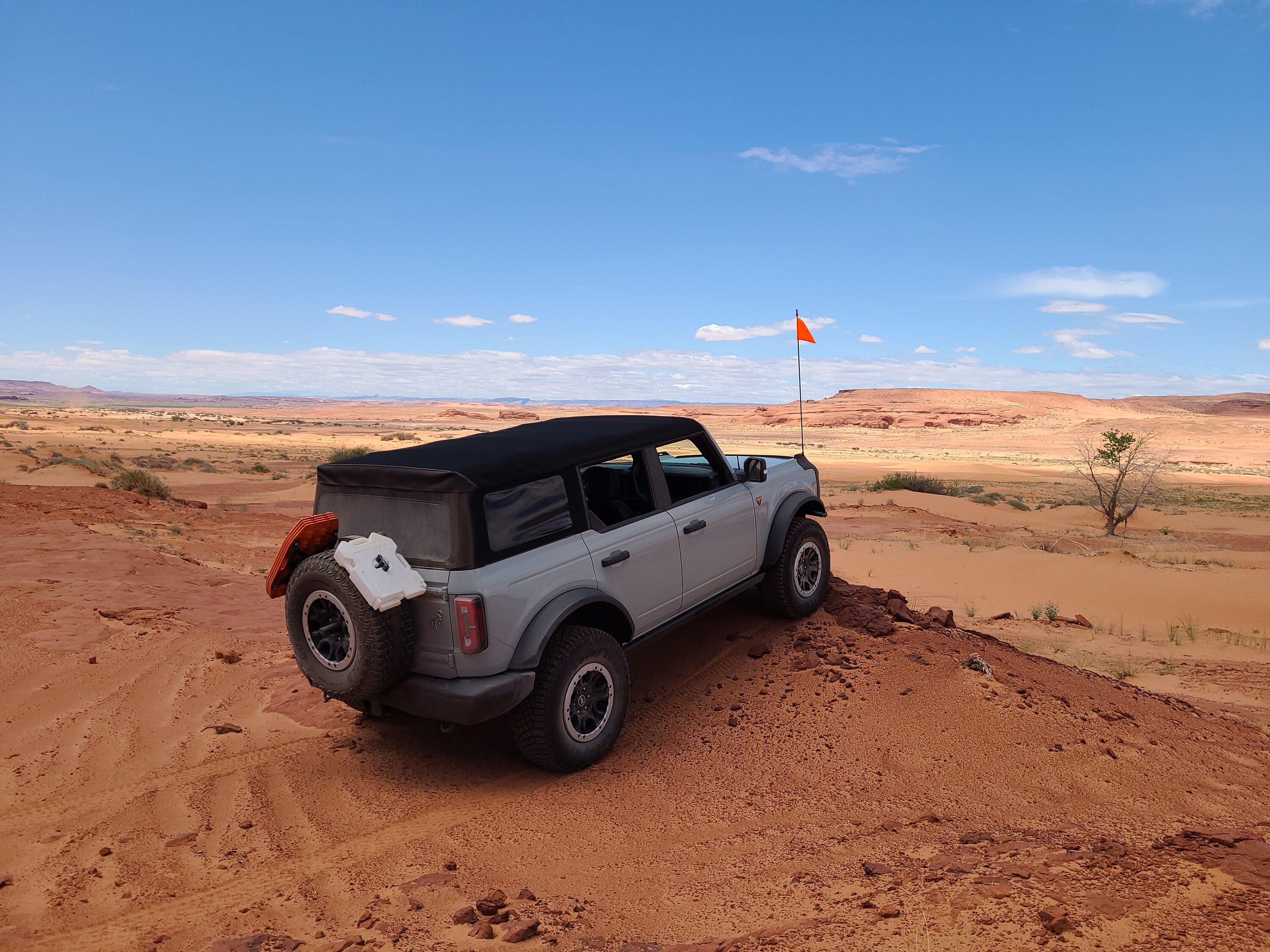 Ford Bronco Maxtrax mounting options with a soft top Bronco 20220504_131452