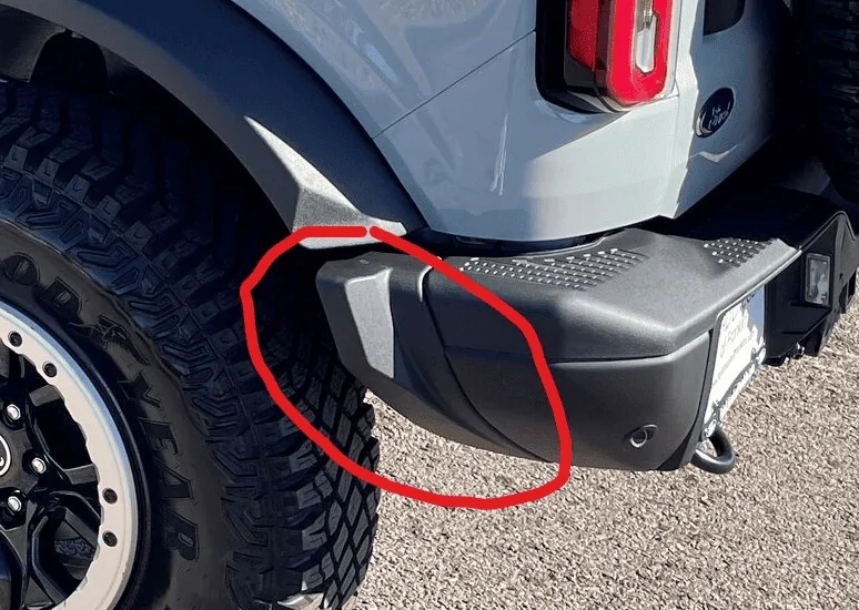 Ford Bronco REAR BUMPER END CAPS SWAP wide bumper caps