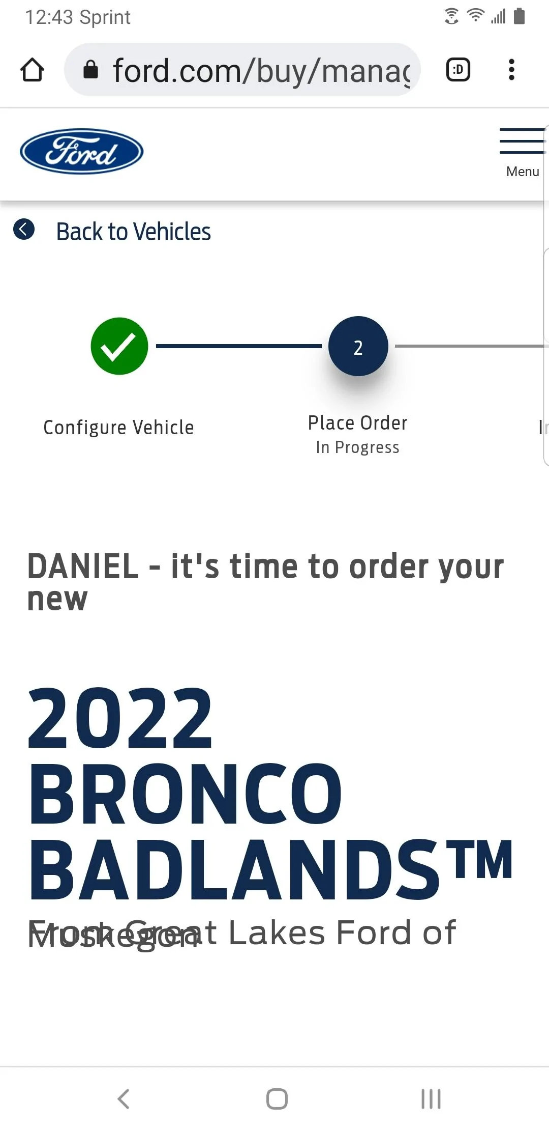 Ford Bronco Place order "in progress" vs "complete" Screenshot_20220803-123026_Gallery