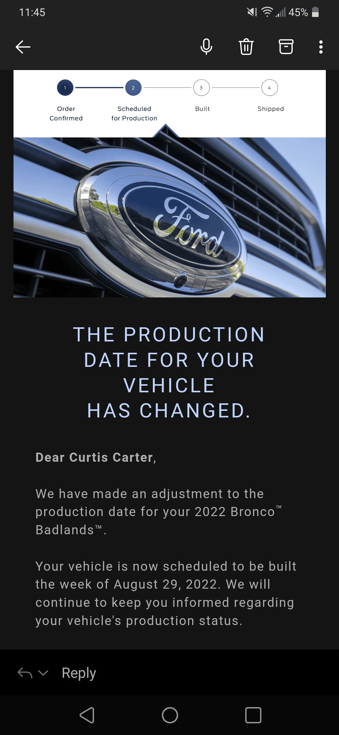 Ford Bronco 8/15/22 Build Week Group Screenshot_20220809-234507