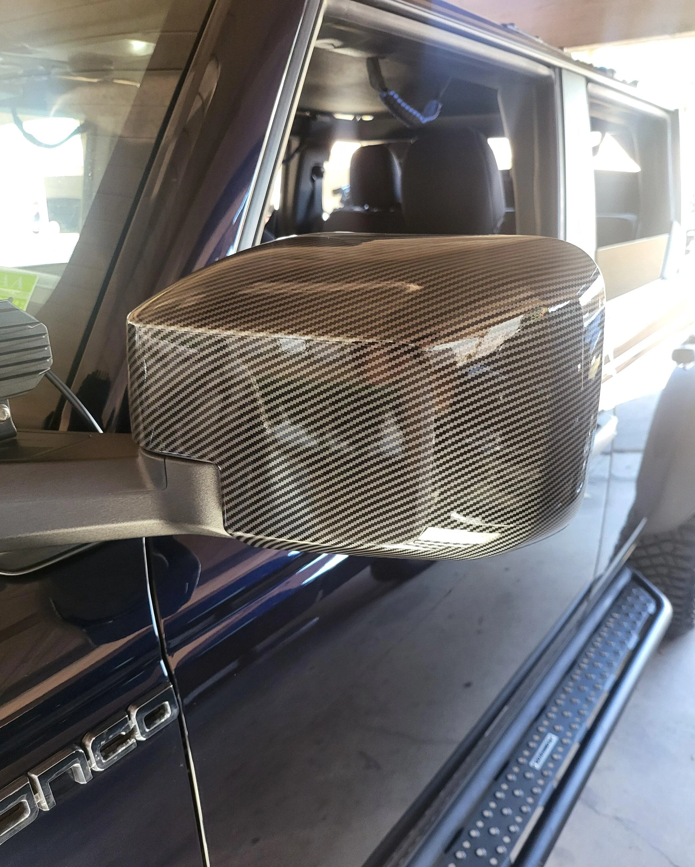 Ford Bronco Leather steering wheel wrap installed 20220815_155611