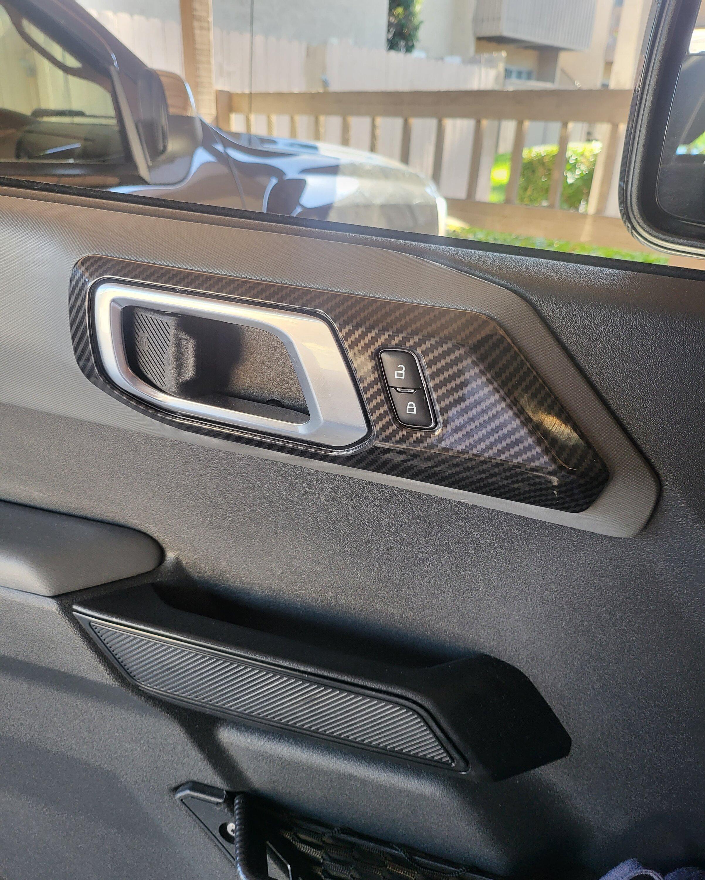 Ford Bronco Leather steering wheel wrap installed 20220815_155639
