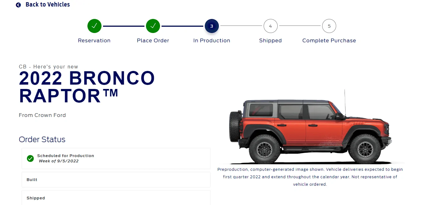 Ford Bronco ⏳ Bronco Raptor now being scheduled for production & VIN assigned 1660606808532