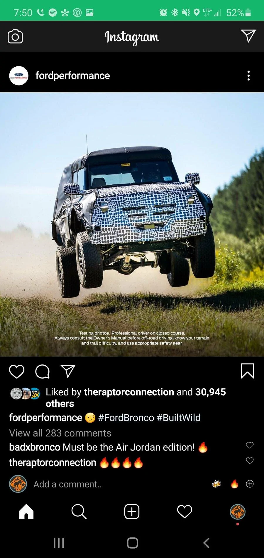Ford Bronco Testing Testing. Ford Bronco Warthog Teased in Prototype Testing Image Screenshot_20200916-075039_Instagram