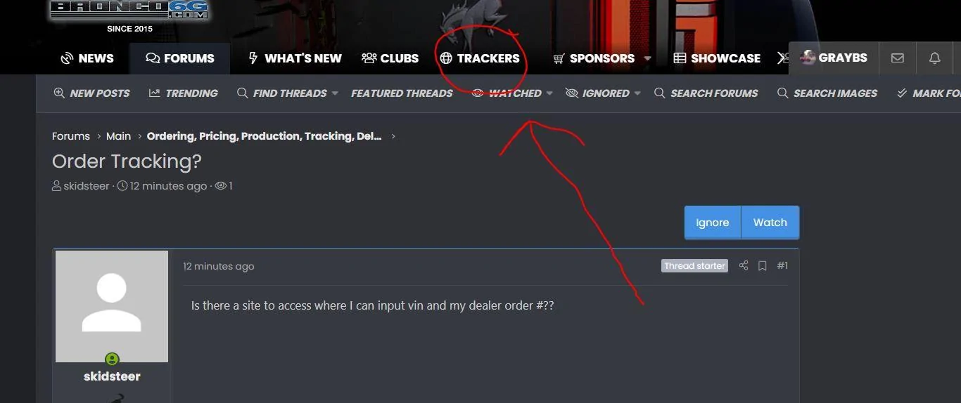 Ford Bronco Order Tracking? Captur