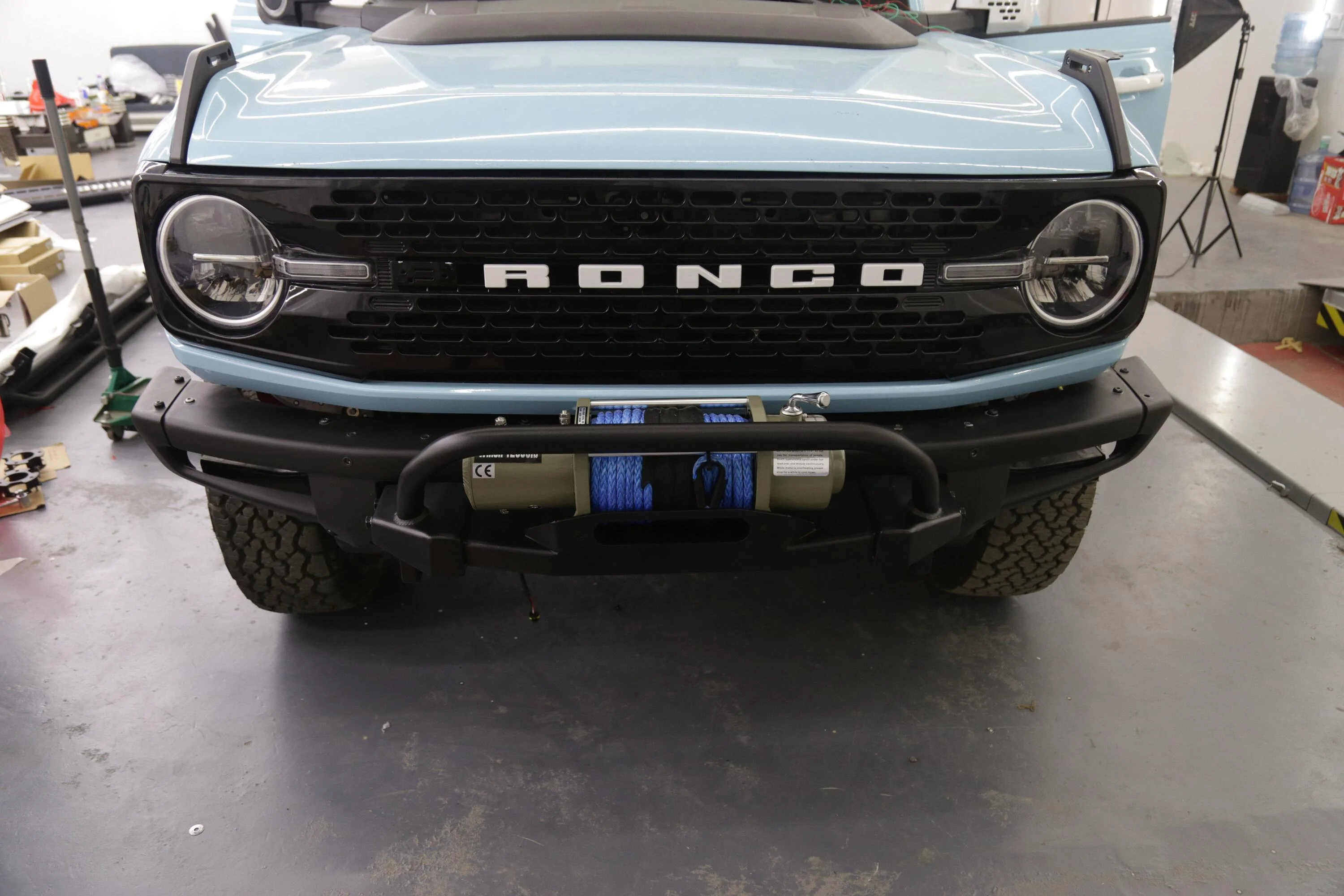 Ford Bronco Front Bumper Brush Guard Winch Plate IMG_4106