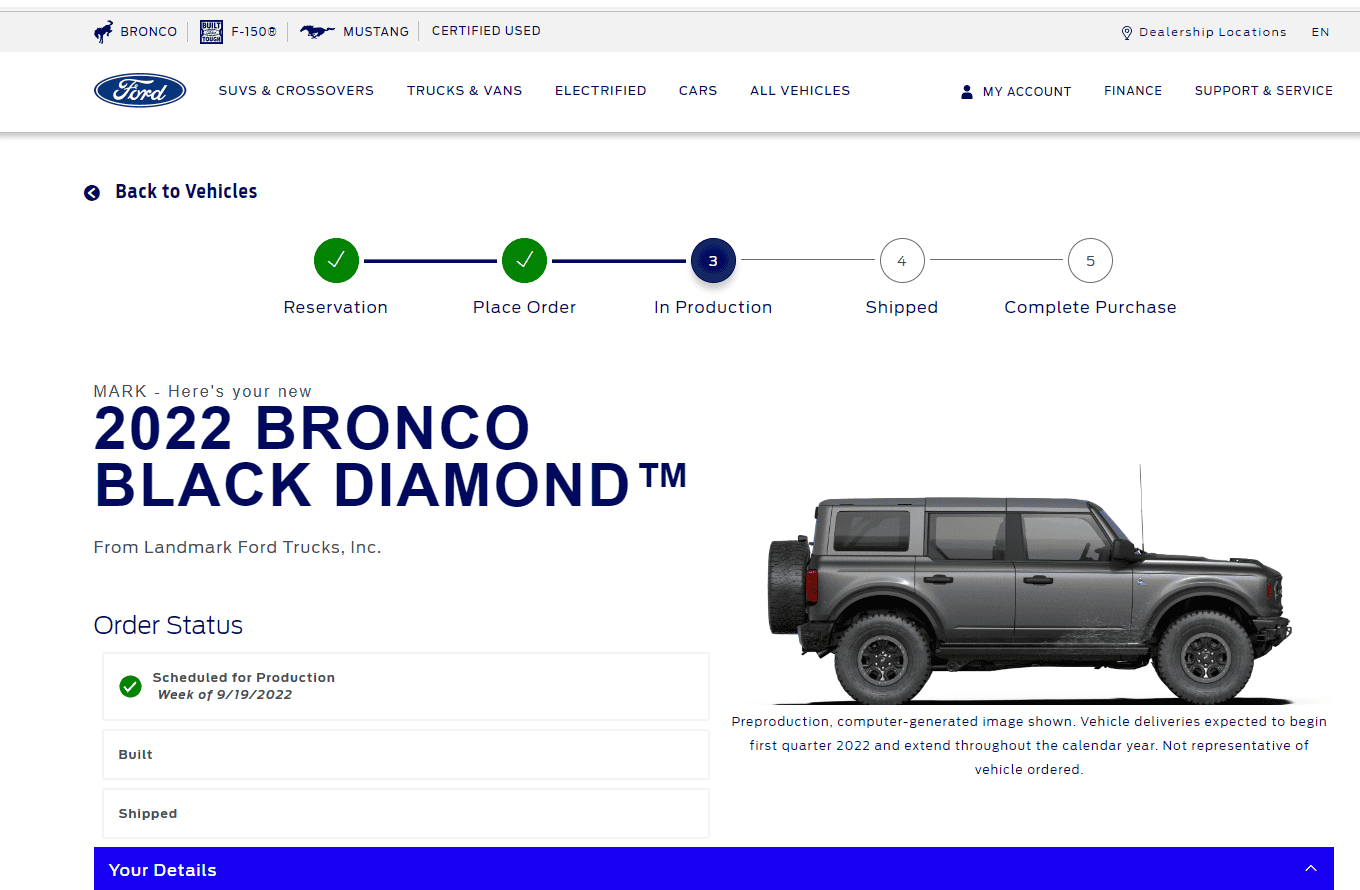 Ford Bronco 9/19/22 Build Week 1660840329959