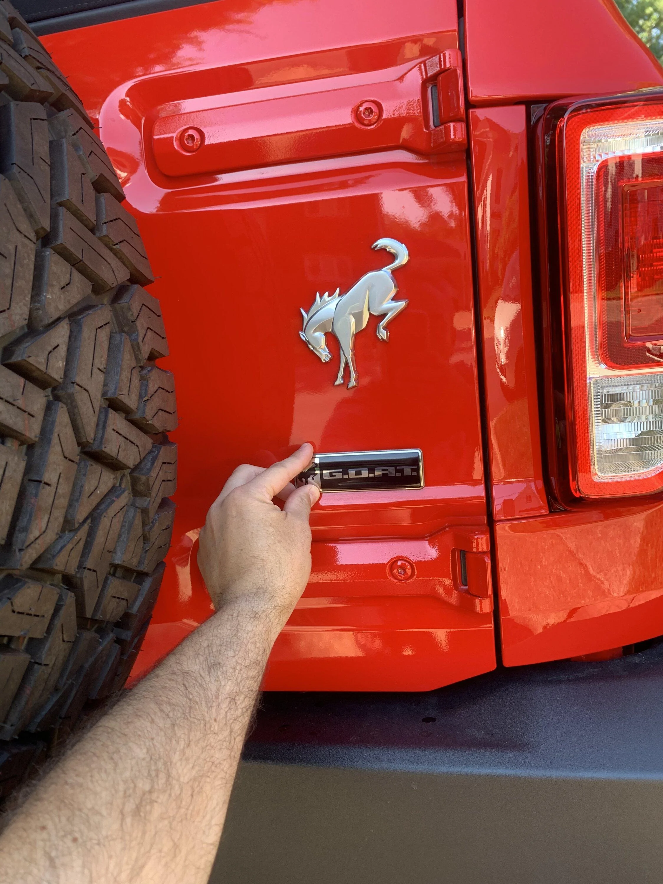 Ford Bronco GOAT Badge / Decal (M-1447-GOAT) - First real life look A11345BC-A72F-442D-98F8-23A16EC0CC17
