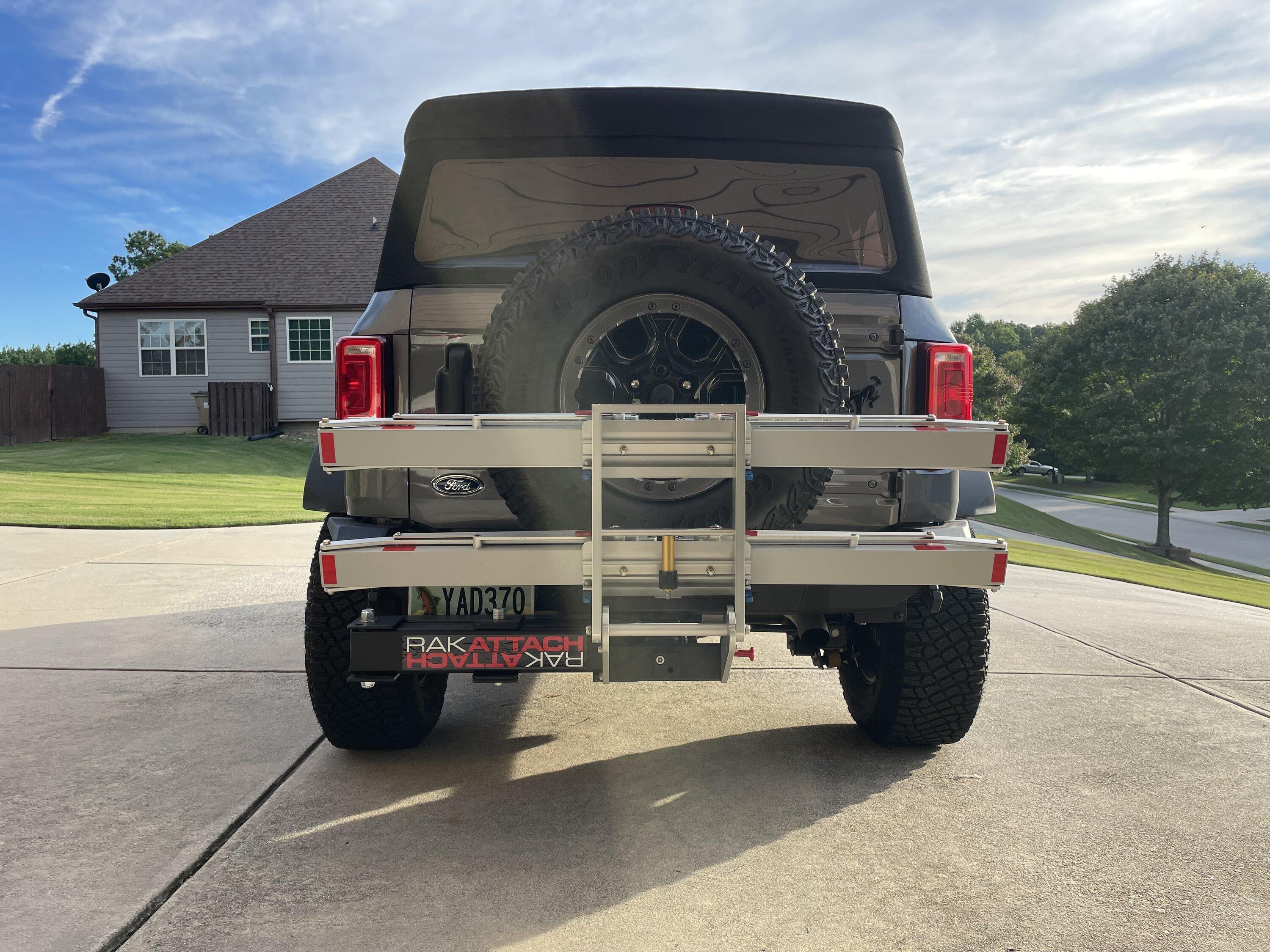 Ford Bronco Kuat Piston Pro X Bike Rack + Pivot Pro 2.0 Hitch Extension Photo Aug 12, 7 16 37 PM