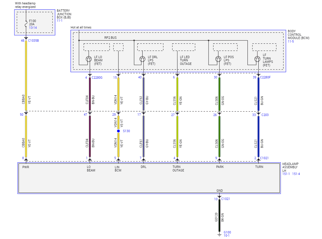 Ford Bronco Looking for headlight wiring schematic. HLdia