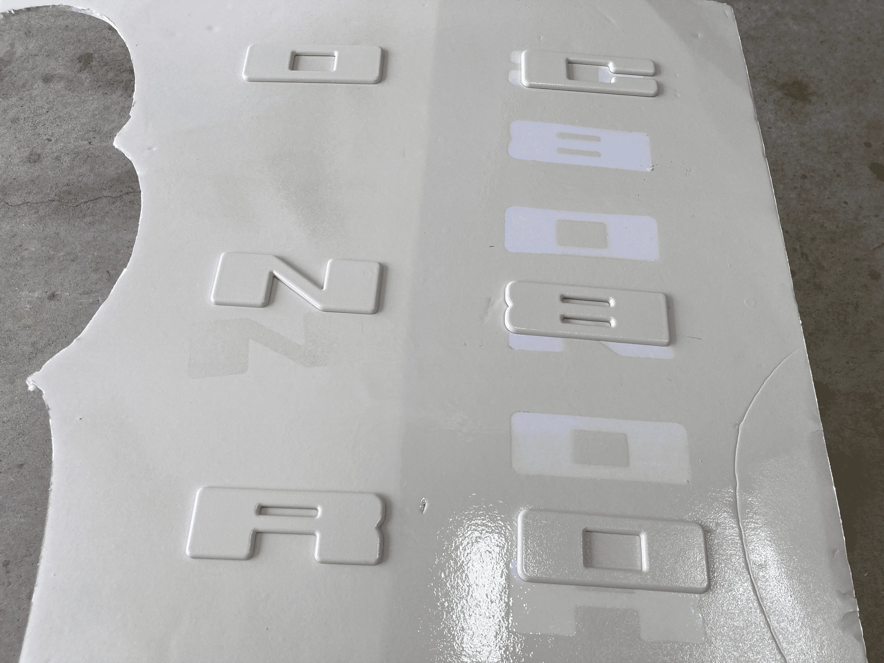 Ford Bronco Off-White Grille Letter Overlays tempImage4BvZJE