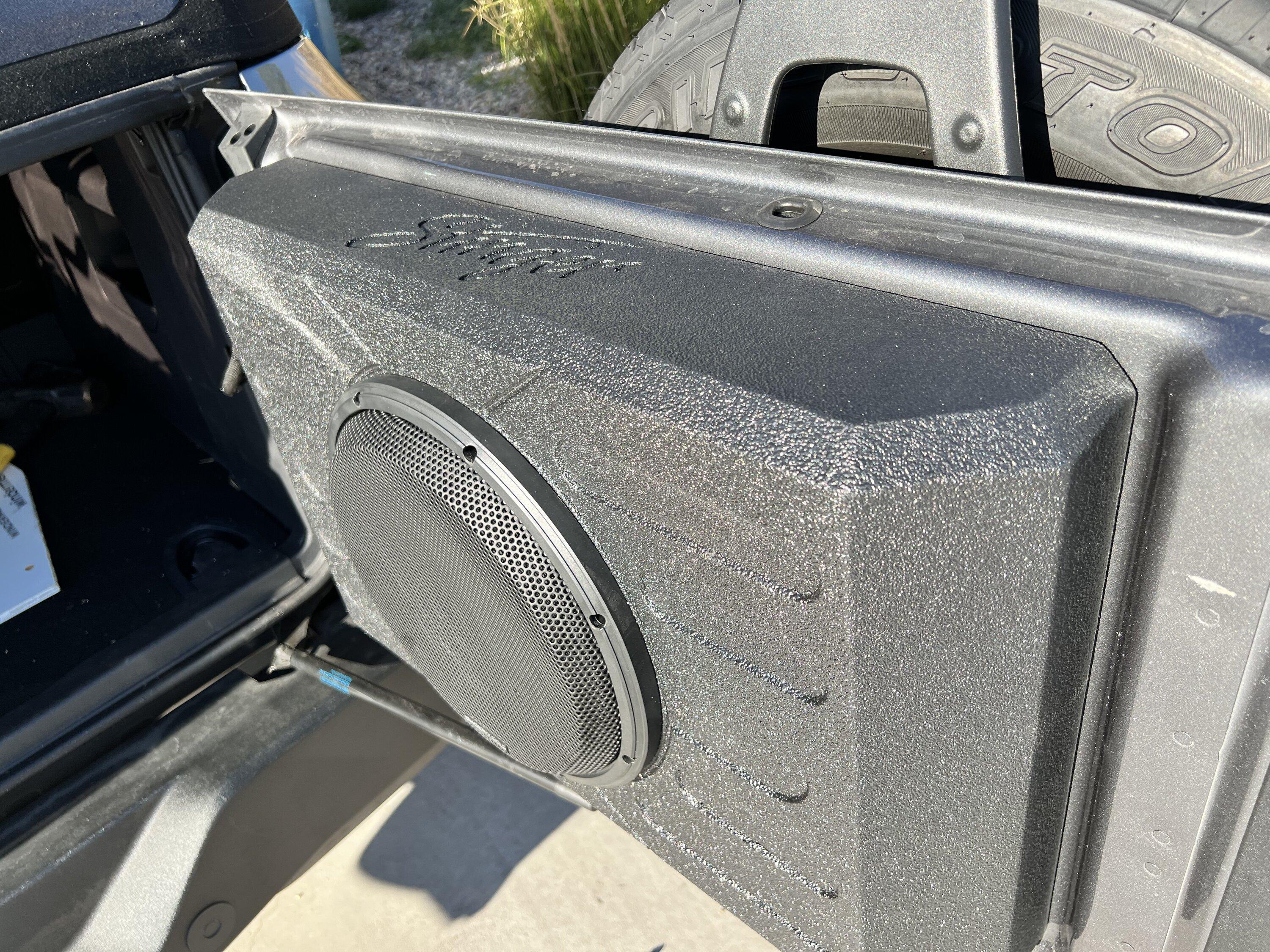 Ford Bronco Stinger 12” sub box mounted on back tail gate 2B2EC5C4-DE81-428F-9824-5B0AF0CDC17A