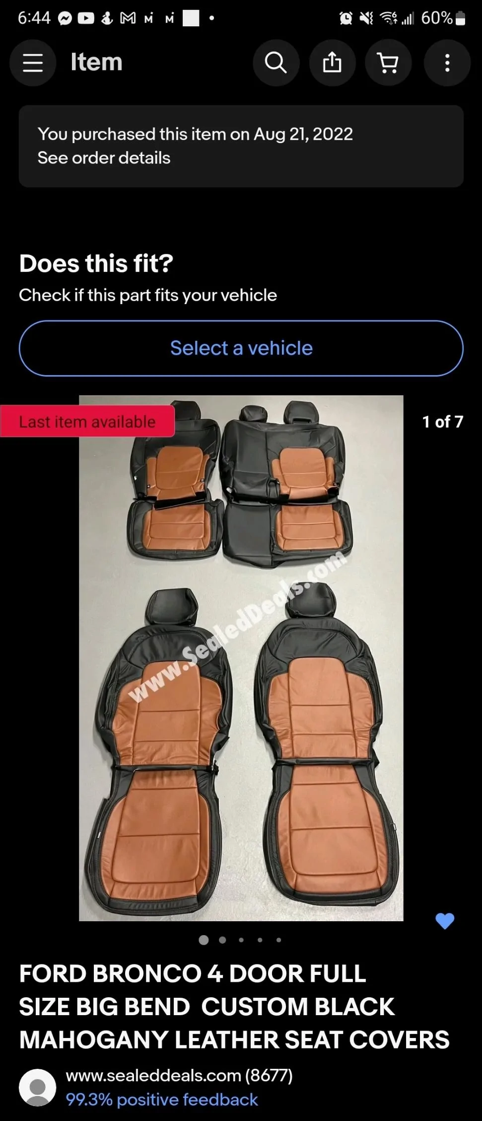 Ford Bronco DIY With Photos: Katzkin Leather Seats Install in Big Bend Bronco Screenshot_20220831-184514_eBay