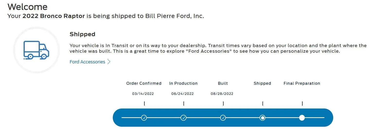Ford Bronco ⏳ Bronco Raptor now being scheduled for production & VIN assigned Screenshot 2022-09-01 110717