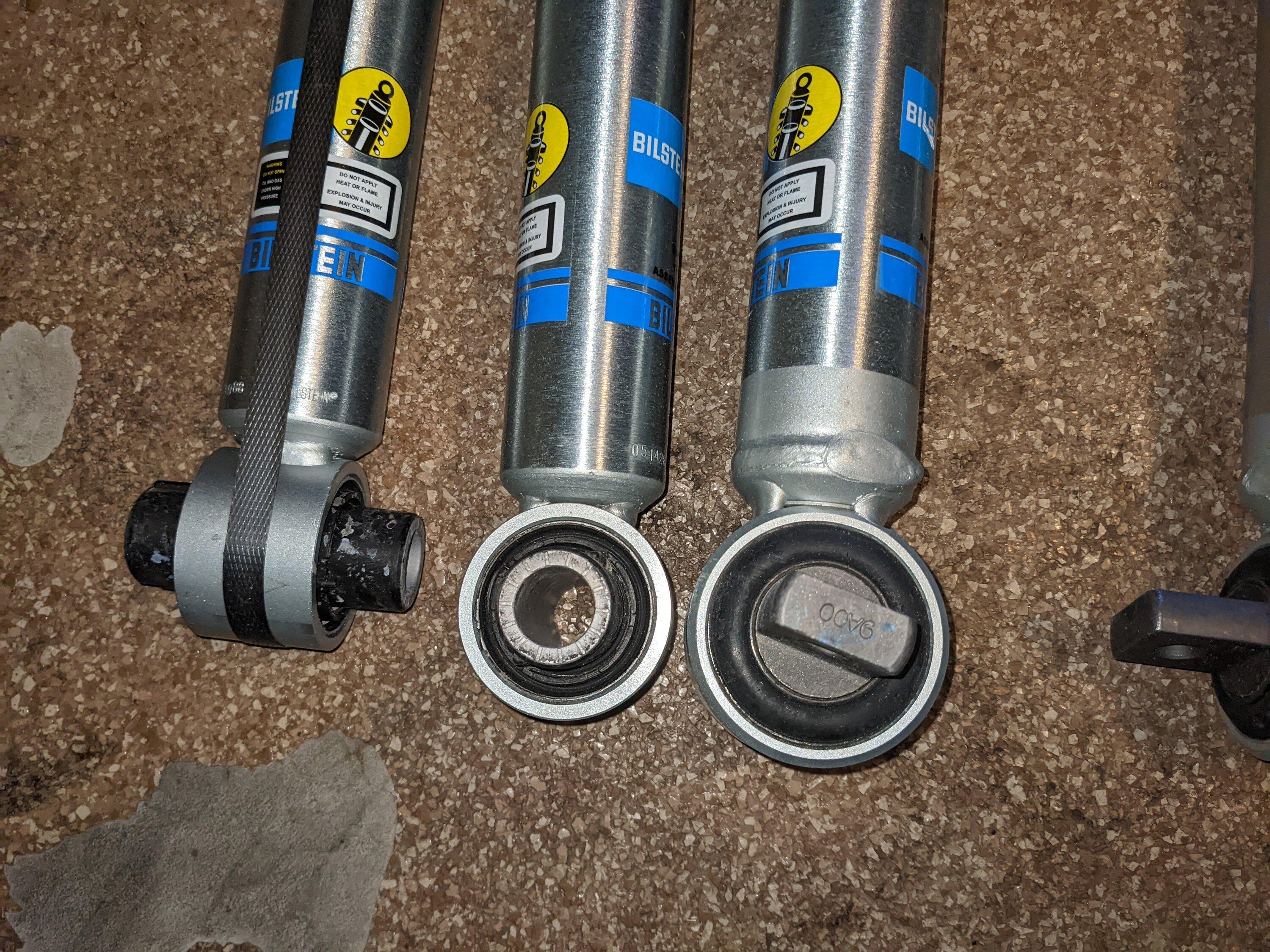 Ford Bronco Bilstein 5100 adjustable lift shocks installed. Before & after pics (updated with Wildtrak tires & wheels) PXL_20220901_213221350