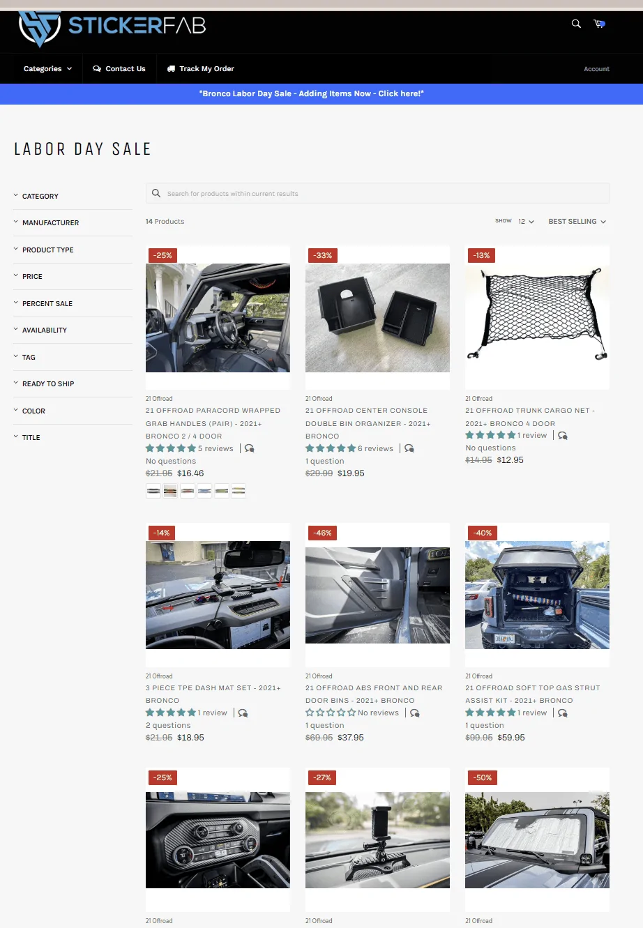 Ford Bronco Labor Day Sales @ StickerFab 1662071782564