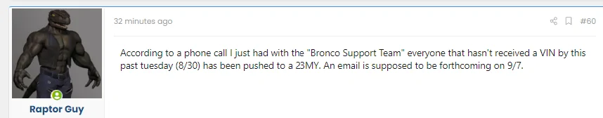 Ford Bronco Bronco August 2022 Sales: 10,032 sold / 15,092 produced 1662135638579