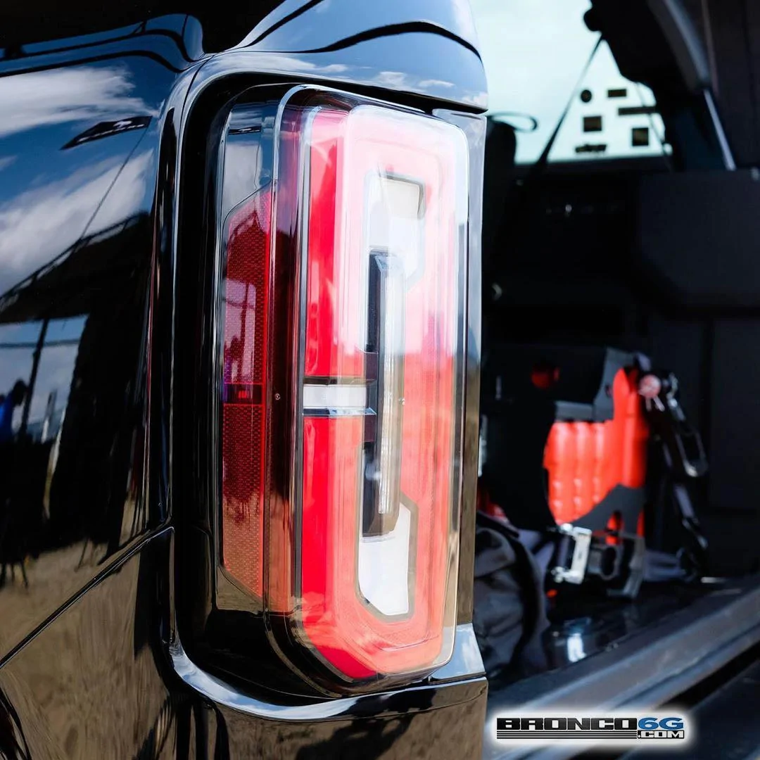 Ford Bronco Closeups of Bronco LED headlight and taillight lighting elements 2021 Ford Bronco LED Tail Lights Close Up 2