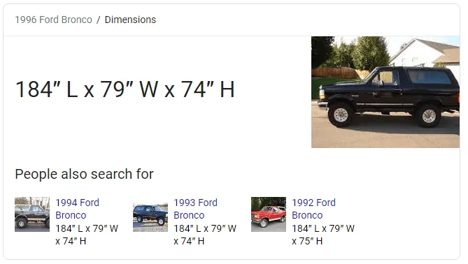 Ford Bronco Why go 4-door unless you have to? 96 Bronco Siz