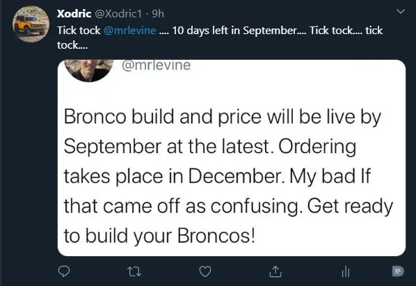 Ford Bronco Bronco Build & Price date sajkldhflkasj