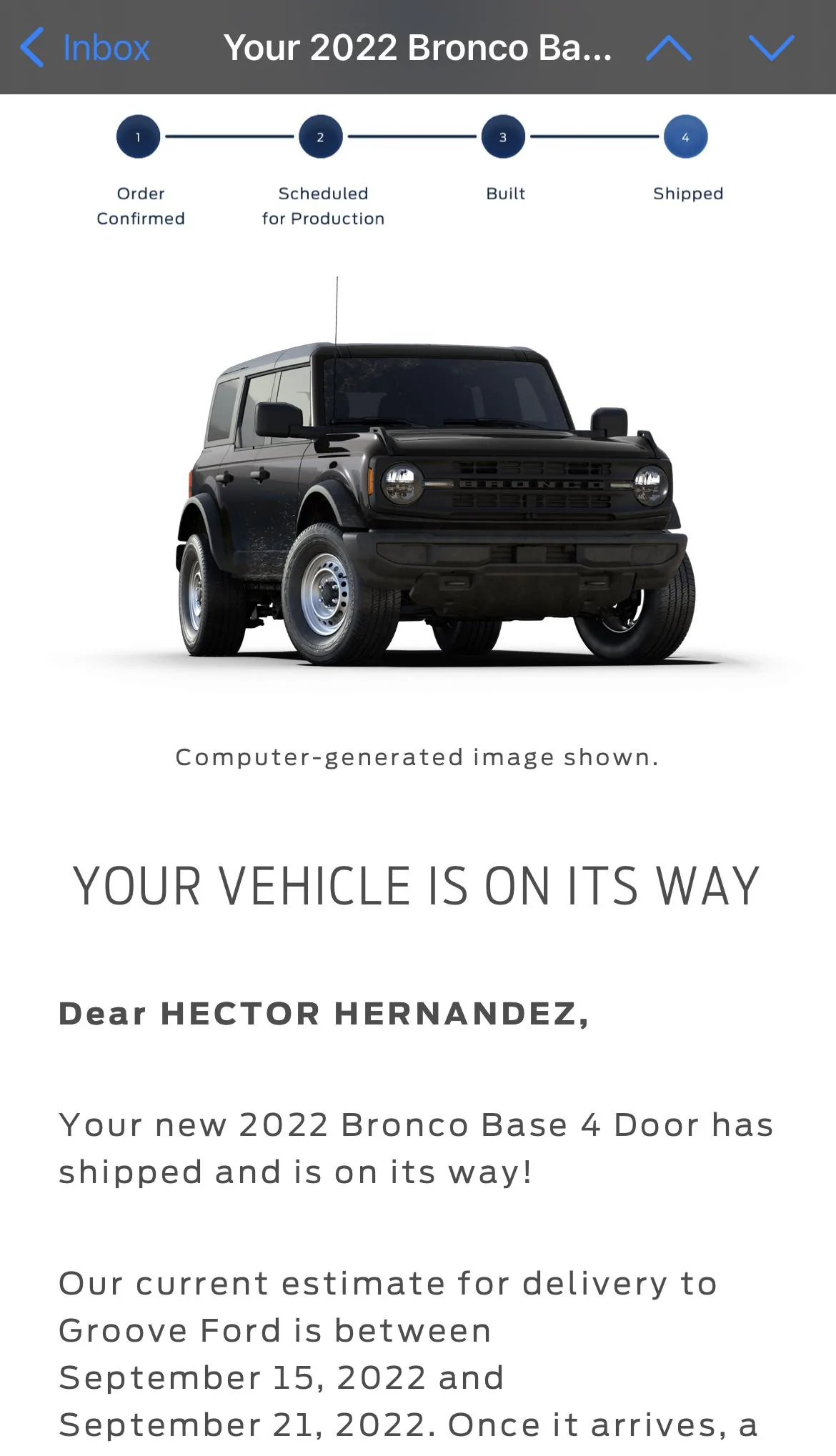 Ford Bronco 8/15/22 Build Week Group BFA81B80-754F-42B3-8156-90F4F6657A18