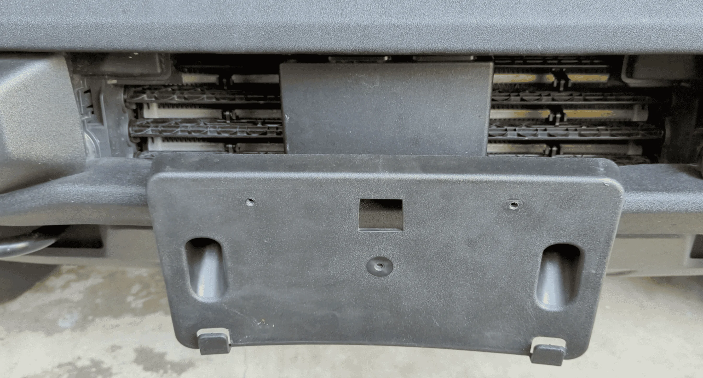Ford Bronco Factory front license plate relocation Front_Lic_plate_relocat