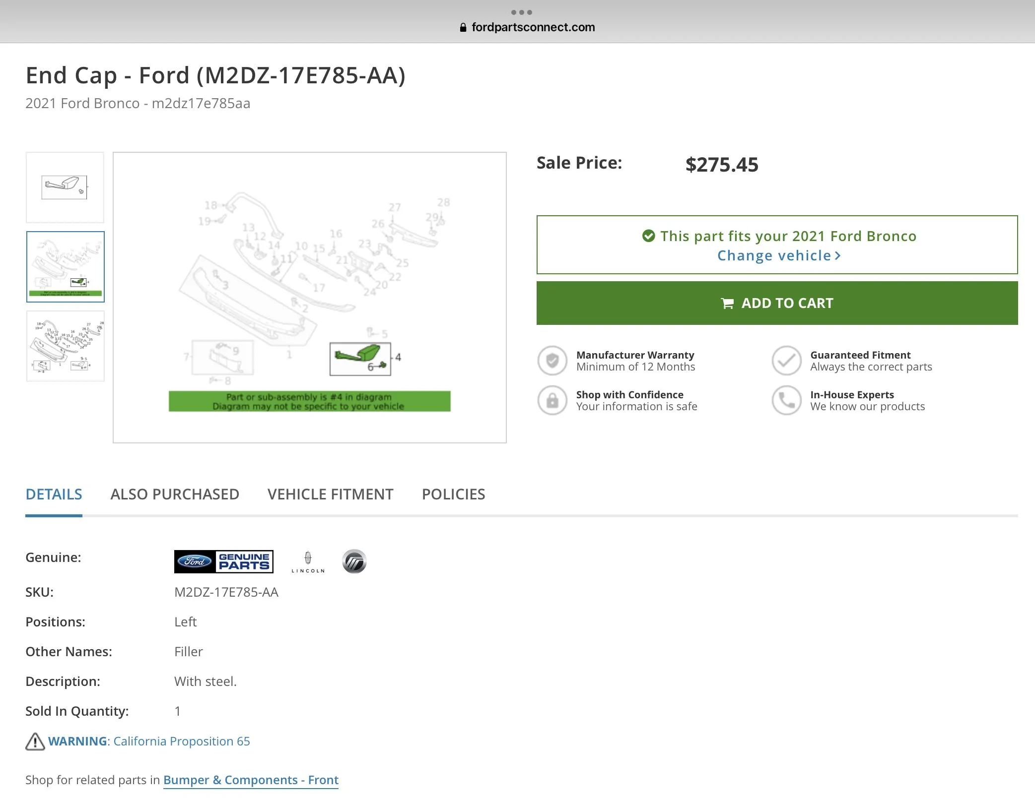 Ford Bronco OEM part numbers E85E94C0-C441-49A6-AE15-3EB0E4CD35A1