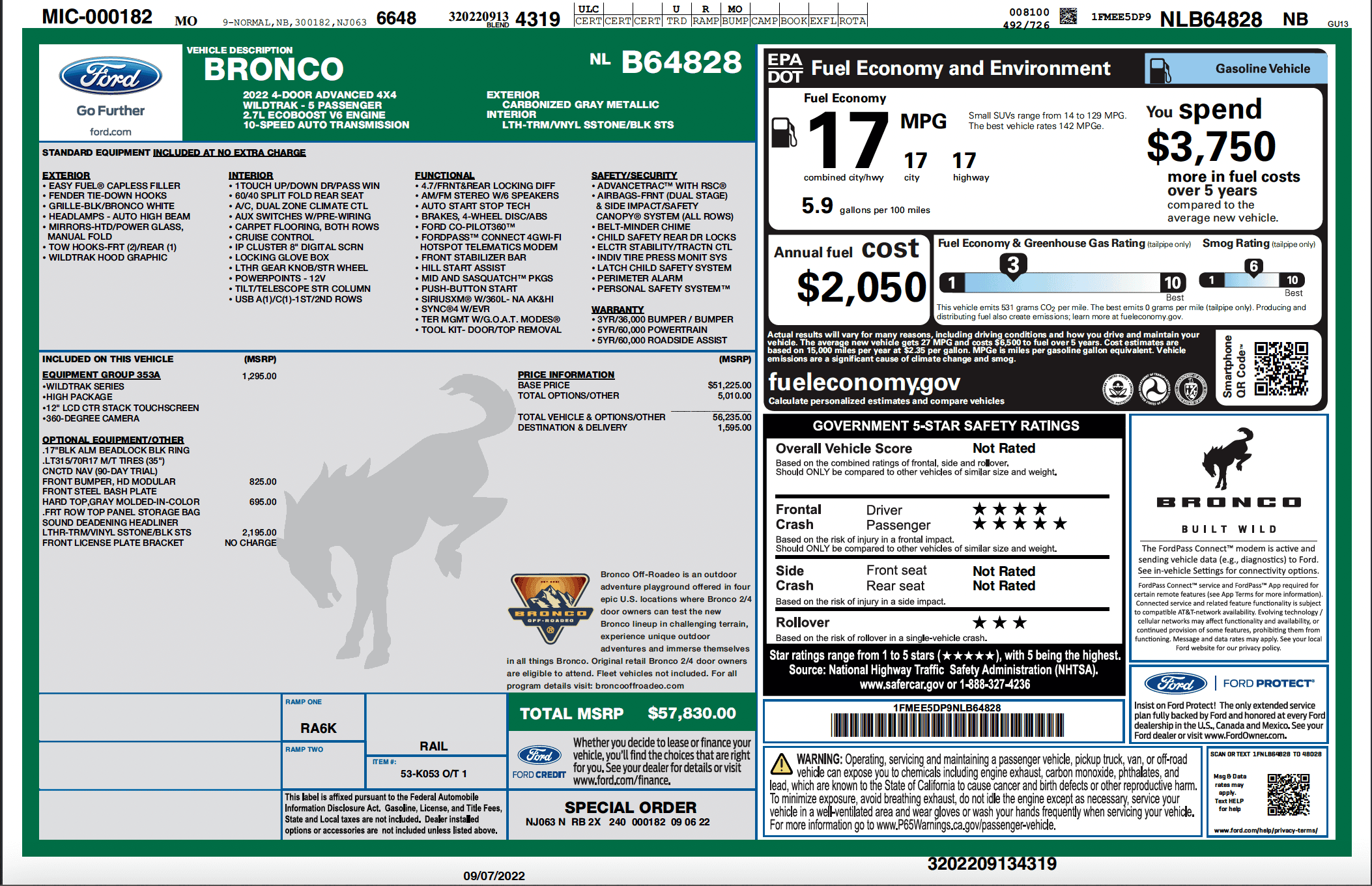 Ford Bronco 9/12/22 Build Week Group  **Now has Google Spreadsheet** 1662543564382