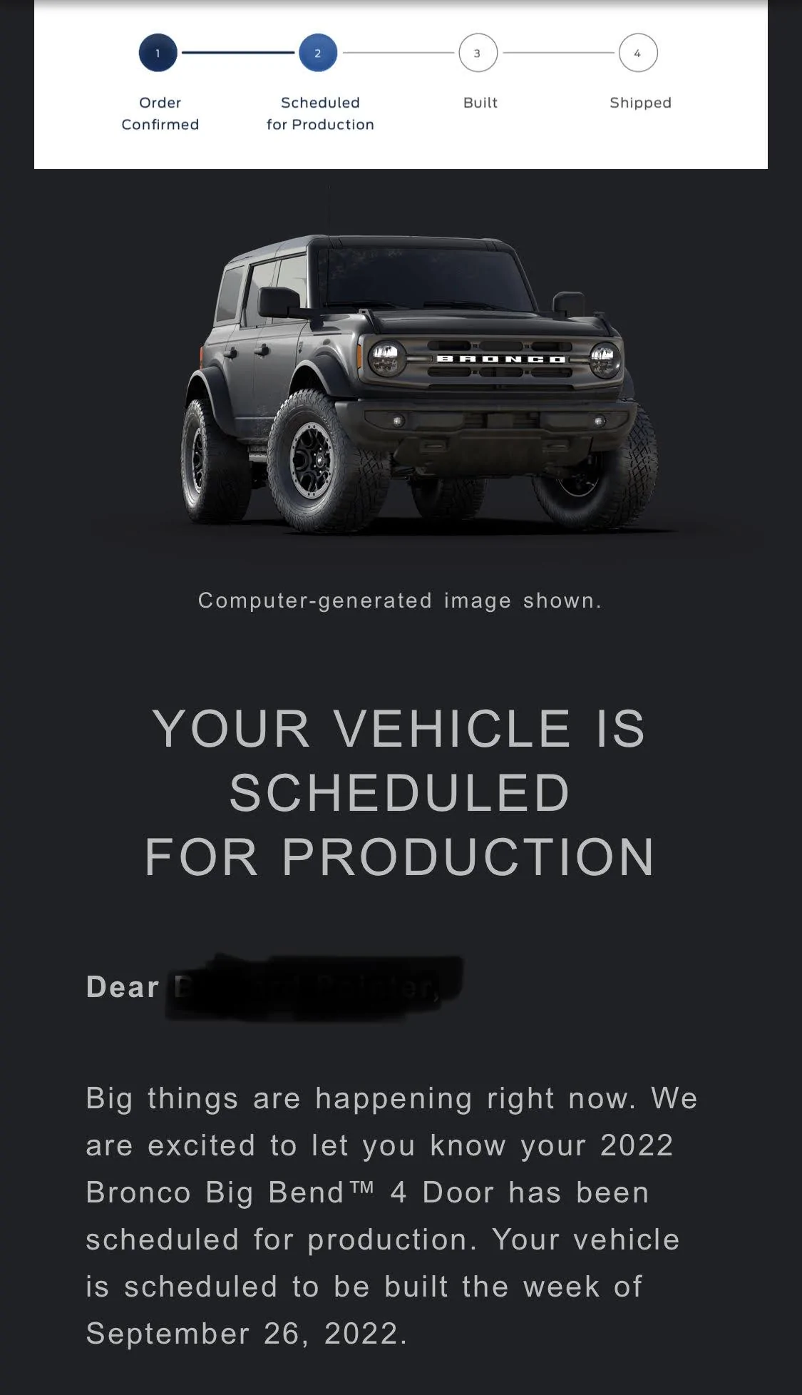 Ford Bronco ⏰ No Bronco Scheduling Next Week (9/5) Bronco VIN