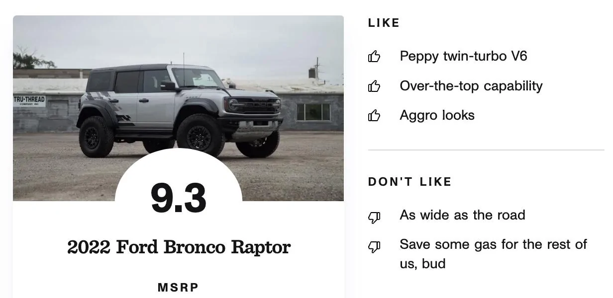 Ford Bronco 2022 Bronco Raptor: The Unstoppable Force -- CNET Review Screen Shot 2022-09-08 at 3.04.33 PM