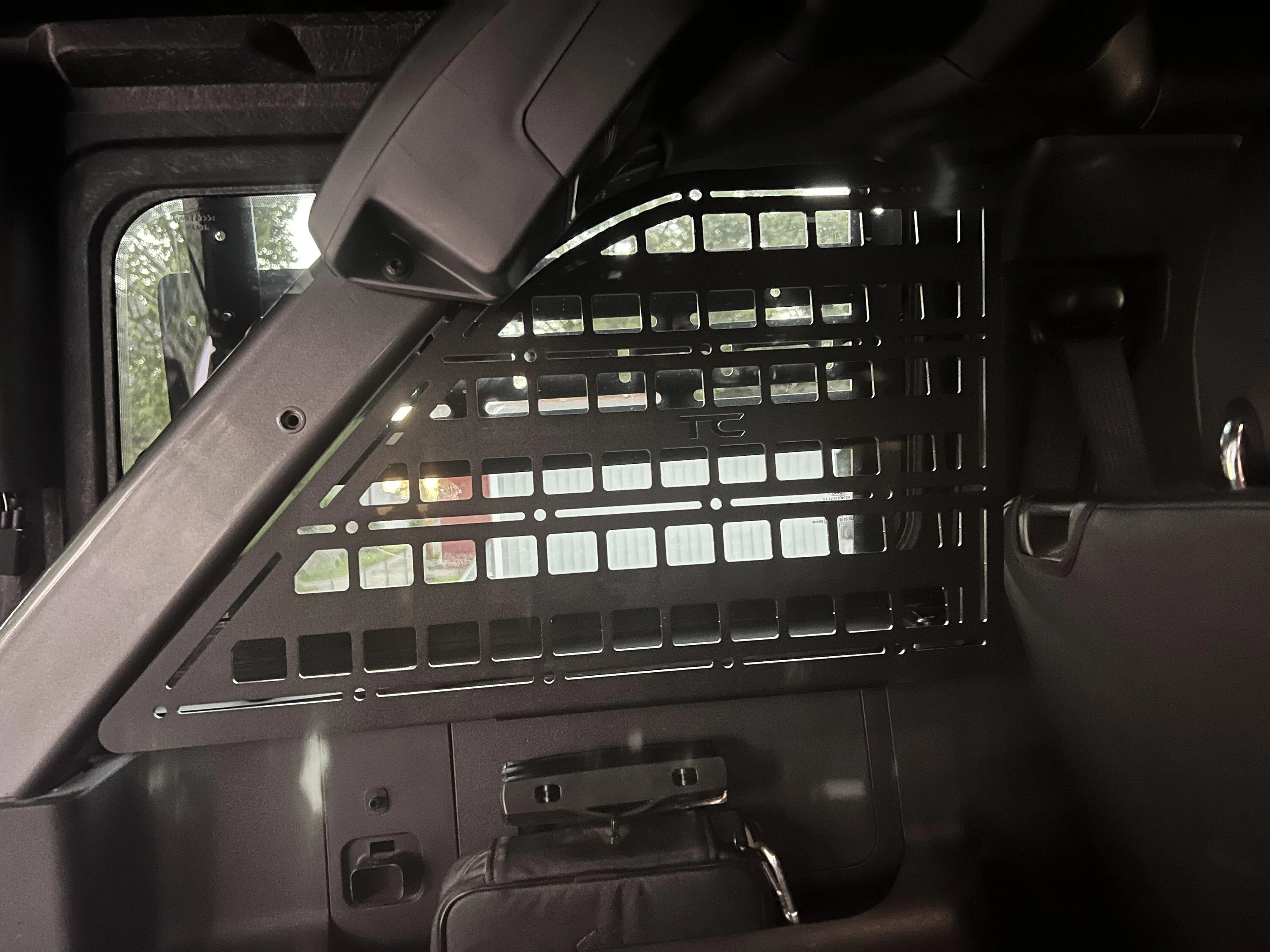 Ford Bronco Rear window molle panels installed 36511C41-DBB9-467D-9357-0AA0ED21454C