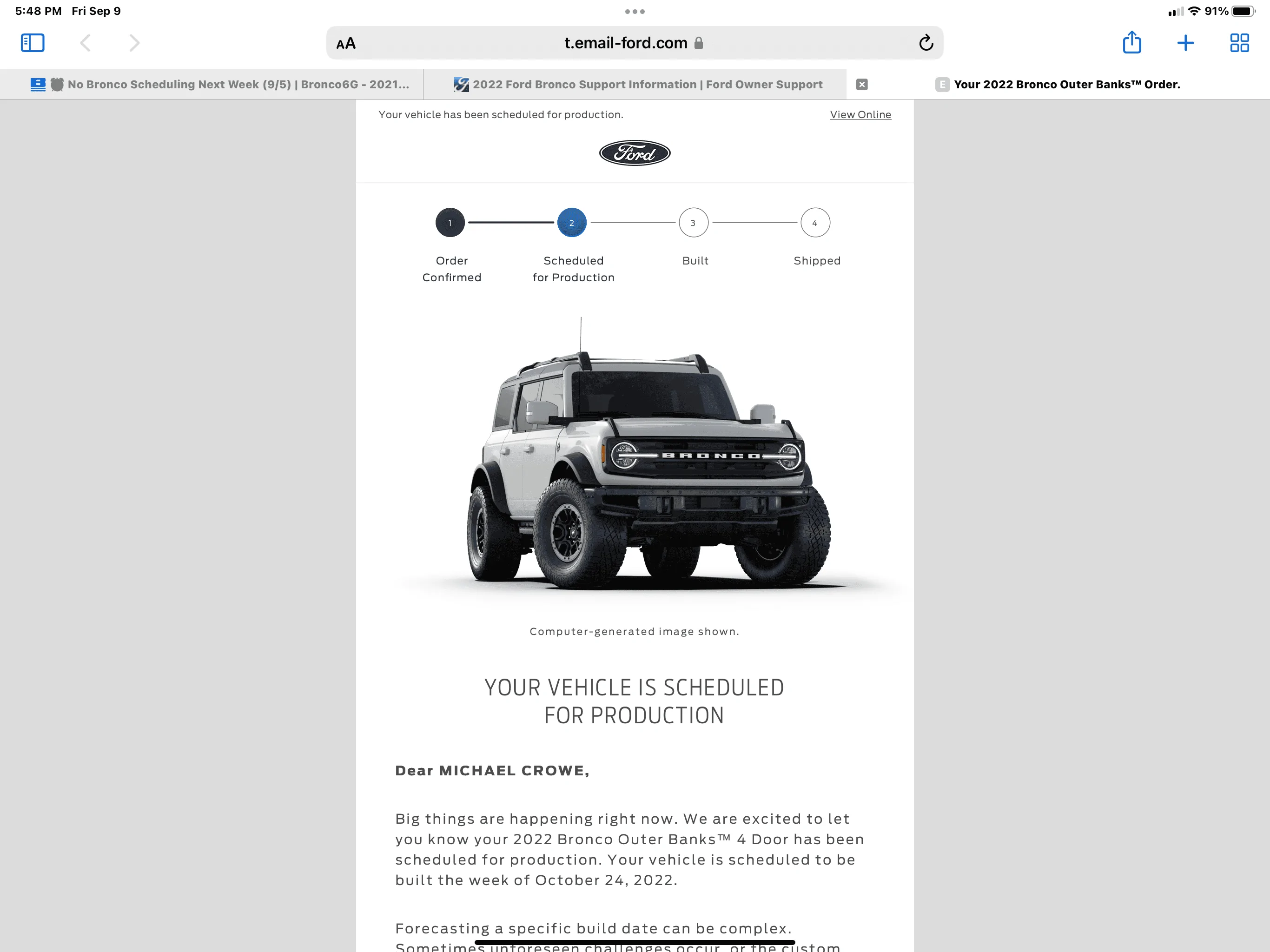 Ford Bronco ⏰ No Bronco Scheduling Next Week (9/5) F433E46B-B0C3-4135-9406-556EB7E9A1B5