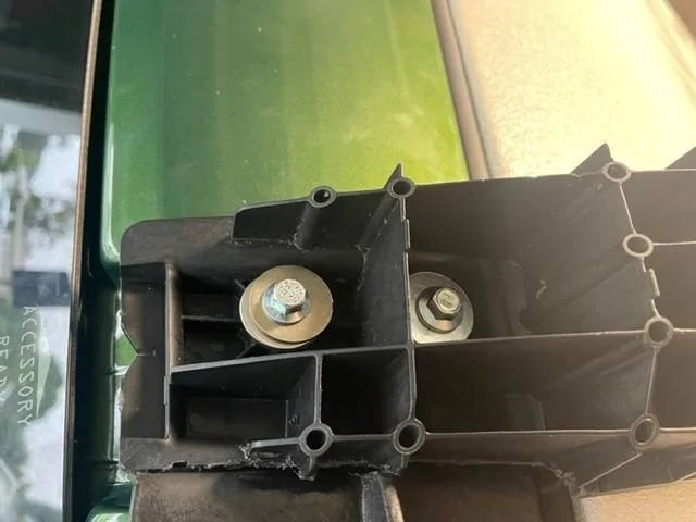 Ford Bronco Base Eruption Green & Line-X White Top Throwback Build, keeping the Steelies mount-installed-jpg