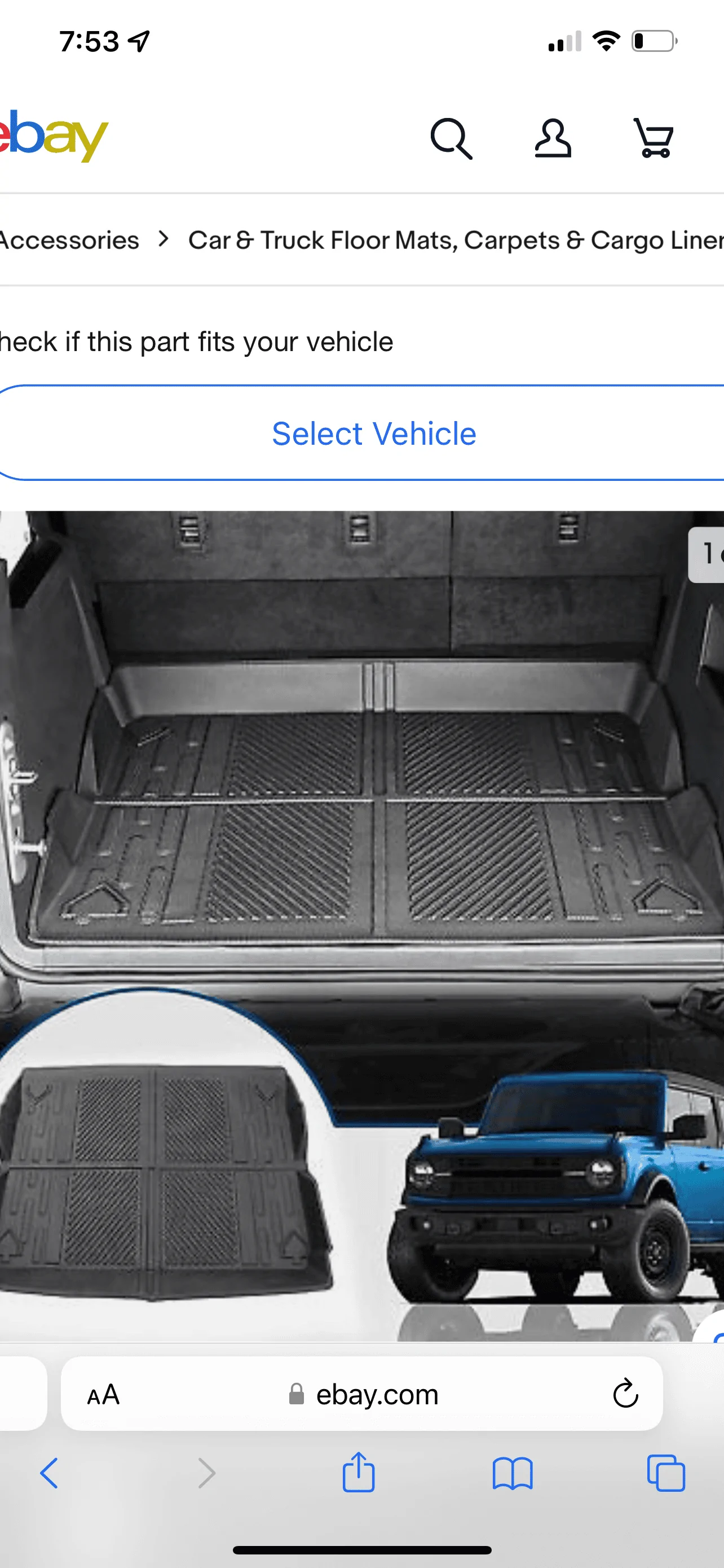 Ford Bronco 4 door rear cargo liner 6180C484-9DCD-49BF-A862-A72D0E9EF716