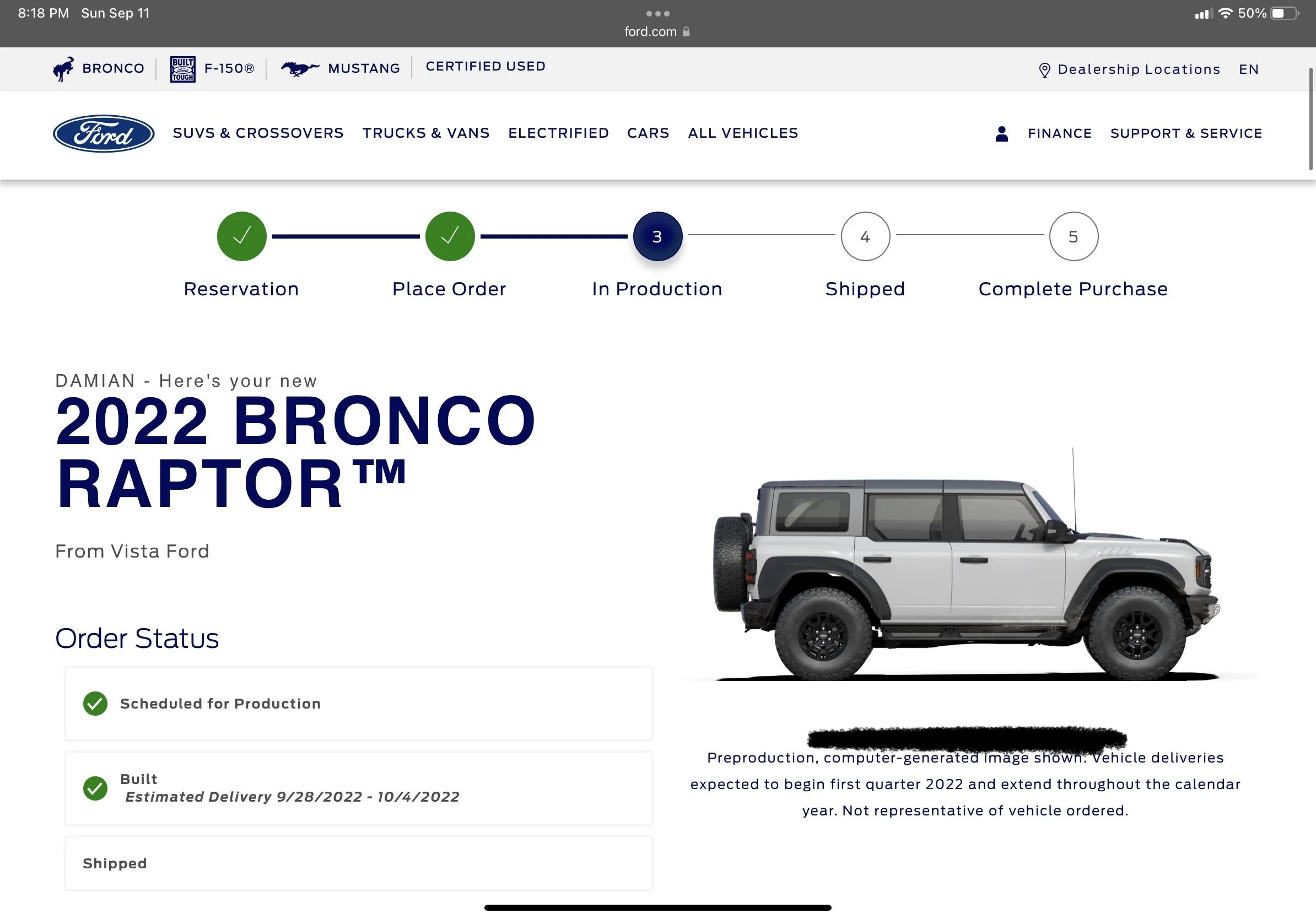 Ford Bronco ⏳ Bronco Raptor now being scheduled for production & VIN assigned F5632E6C-DCB2-4DAC-8518-69F00285164A