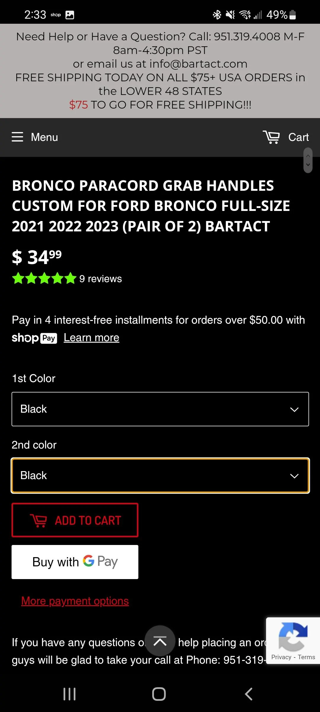 Ford Bronco Bartact Paracord Grab Handles Screenshot_20220913-143303_Samsung Internet