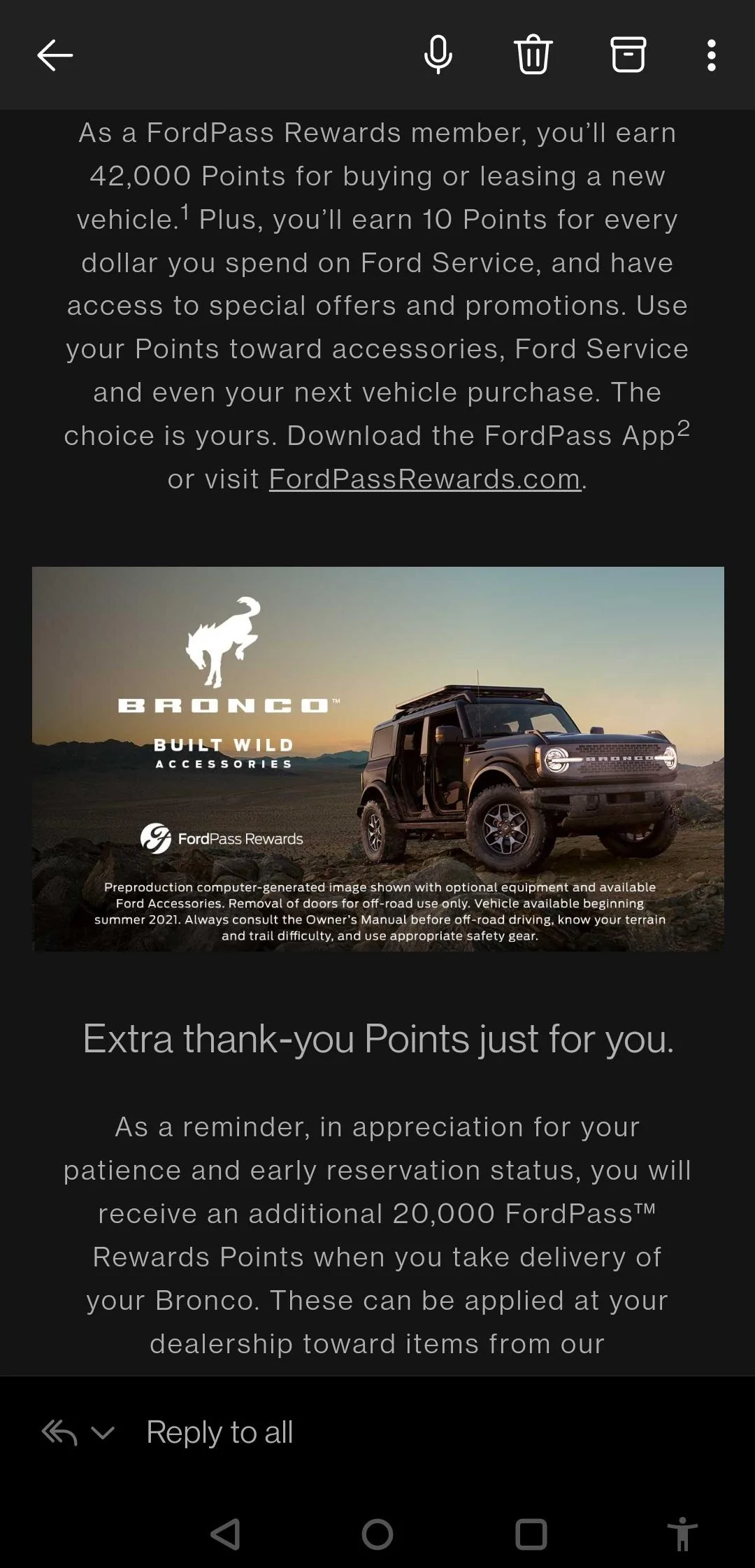 Ford Bronco Ford pass points Screenshot_20220917-202142