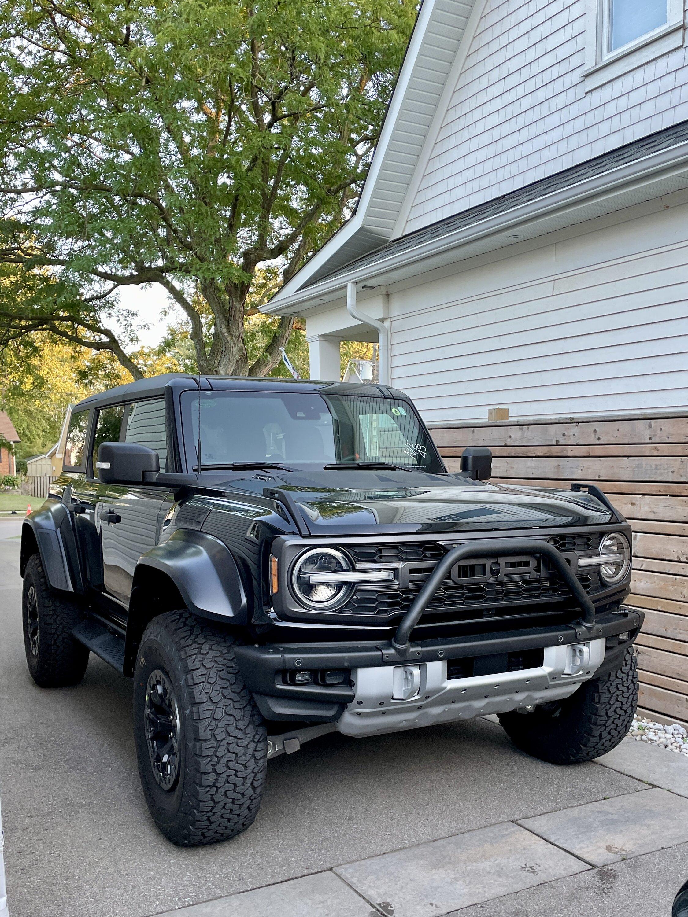 Ford Bronco Black Bronco Raptor modified with Wildtrak Brush Bar 6202F809-F3C4-43C5-A588-011567B8C2DC
