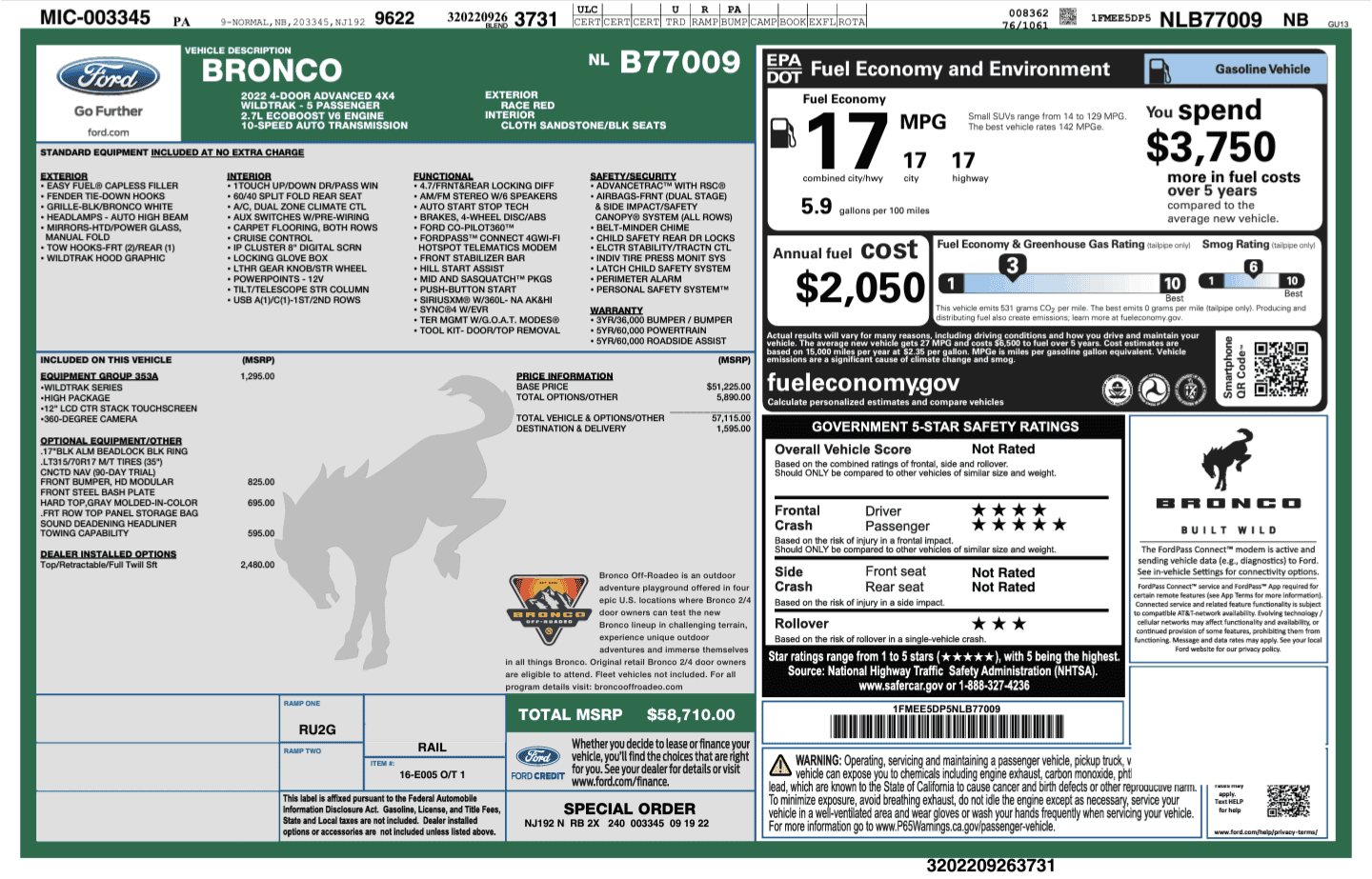 Ford Bronco 9/26/2022 Build Week Thread with Spreadsheet Screenshot_20220919-214153