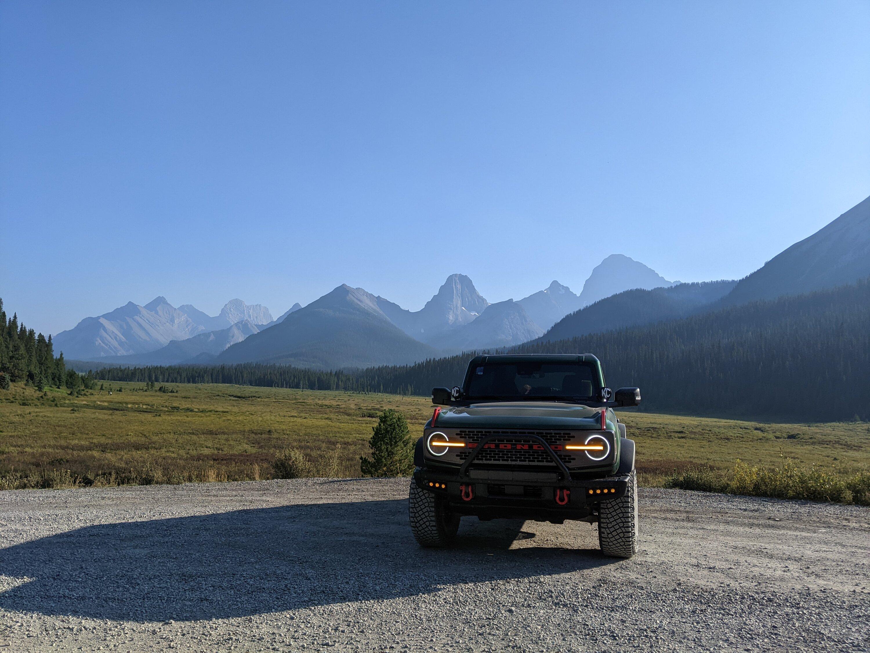 Ford Bronco Toronto to Tombstone Territorial Park, Yukon and Back in The Hulk Badlands Bronco spray_lakes2