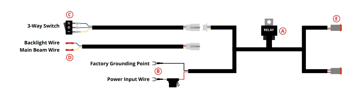 Ford Bronco A pillar ditch light wiring 1663699820065