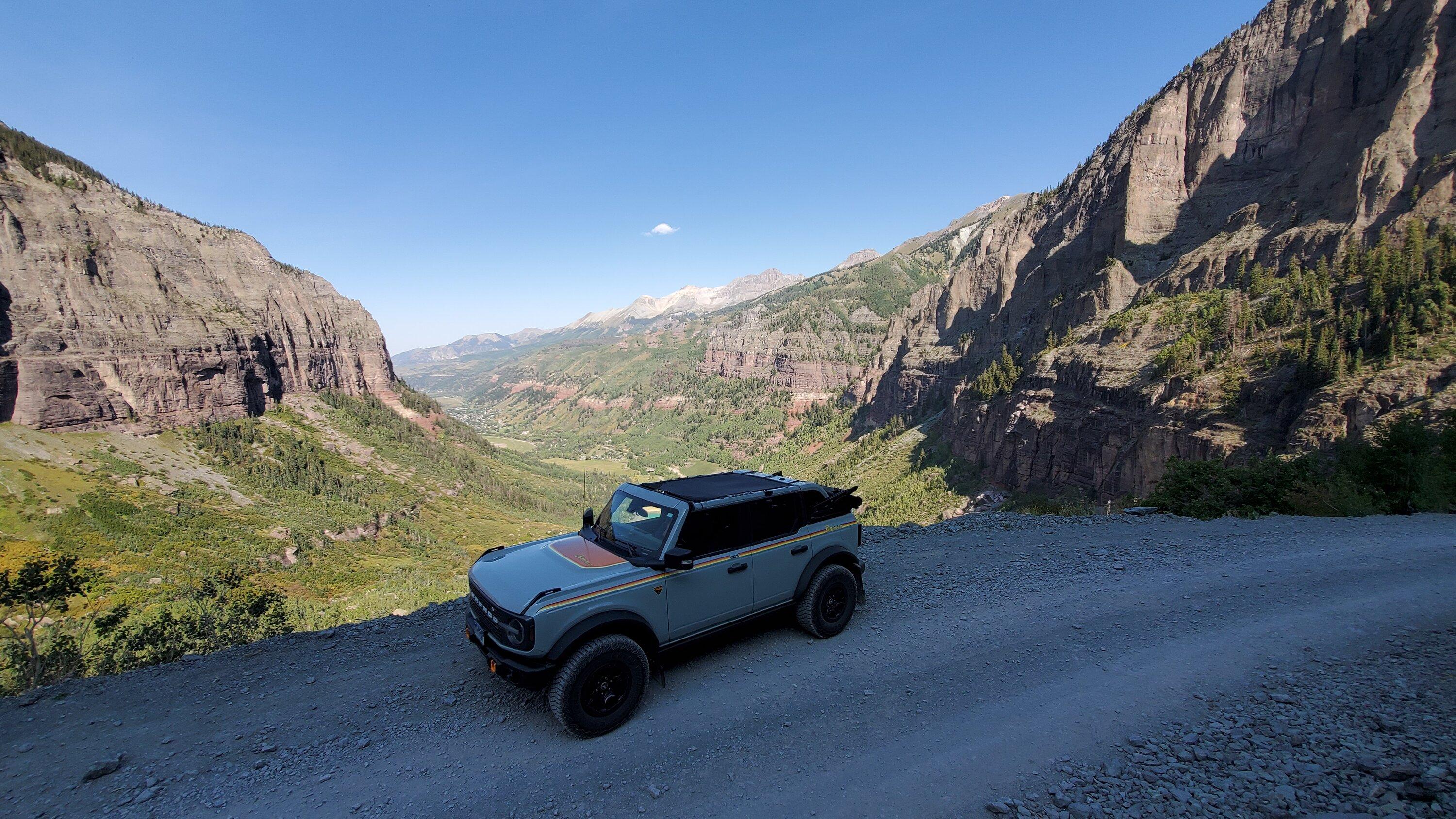 Ford Bronco Colorado Road Trip:  Bridal Veil Falls, Alta Ghost Town & Imogene Pass falls