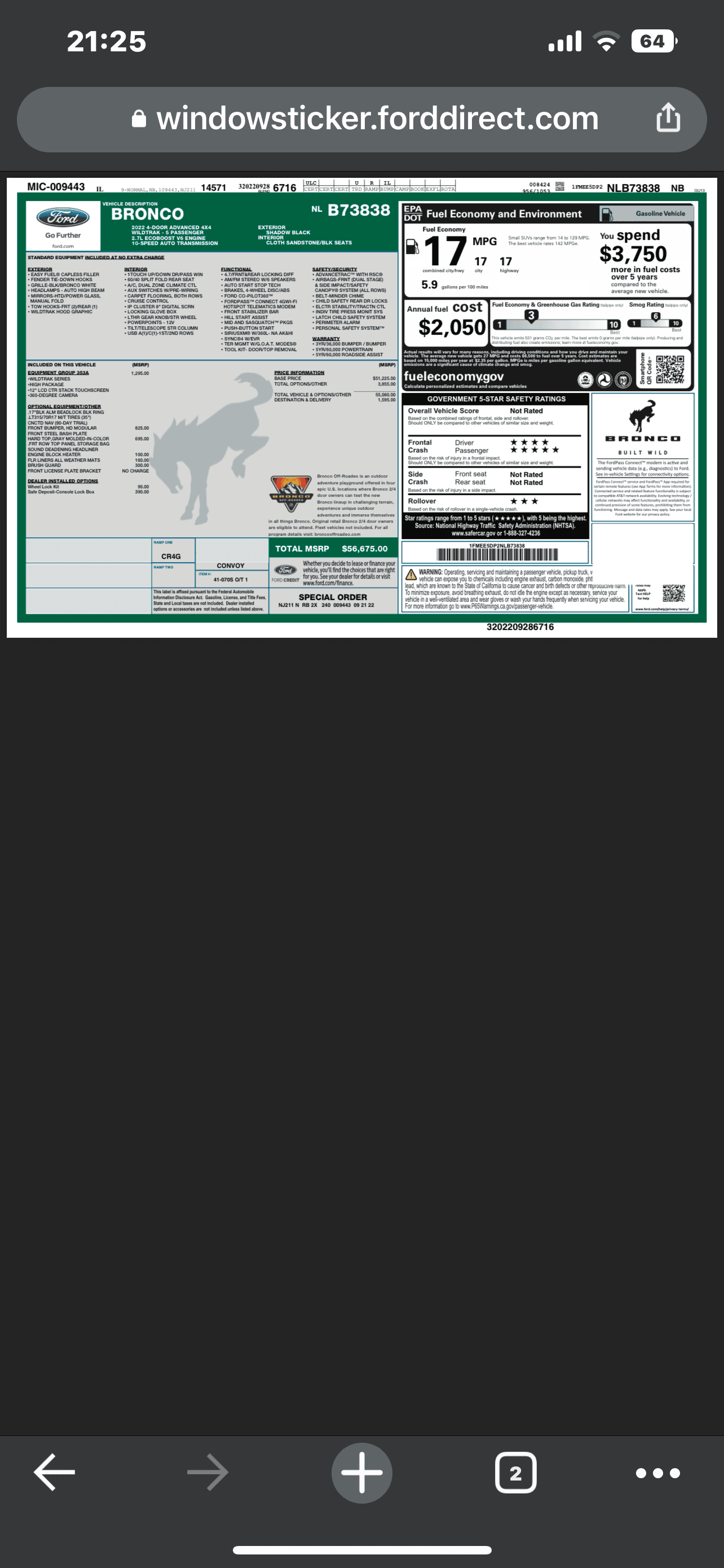 Ford Bronco 9/26/2022 Build Week Thread with Spreadsheet 65BB70CF-6527-437F-877A-8F2C6AB4EF32