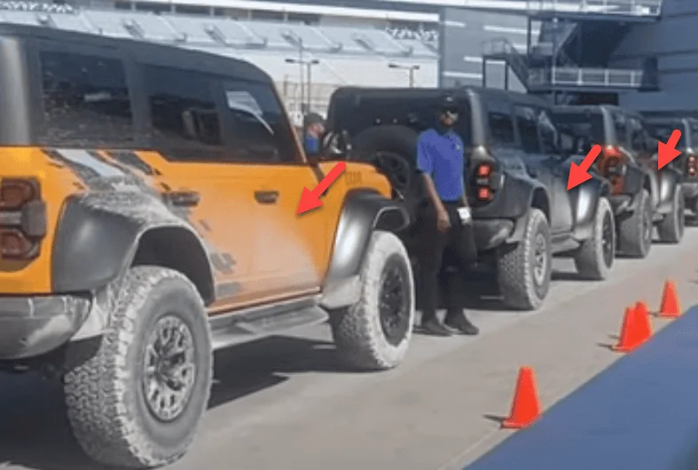 Ford Bronco Bronco Raptors hit jumps & catch air at Vegas press event RPTR FLAIR