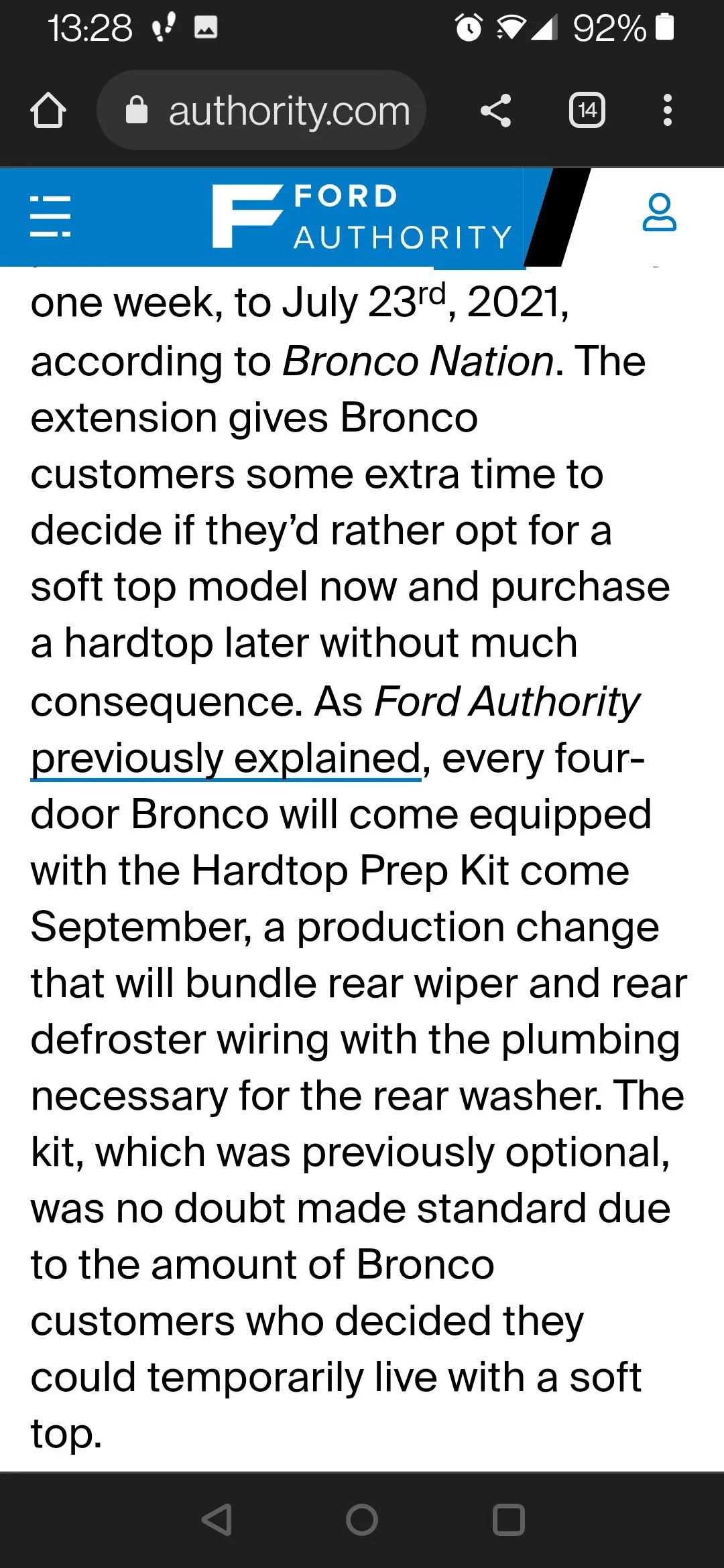 Ford Bronco hardtop prep kit Screenshot_20220922-132844